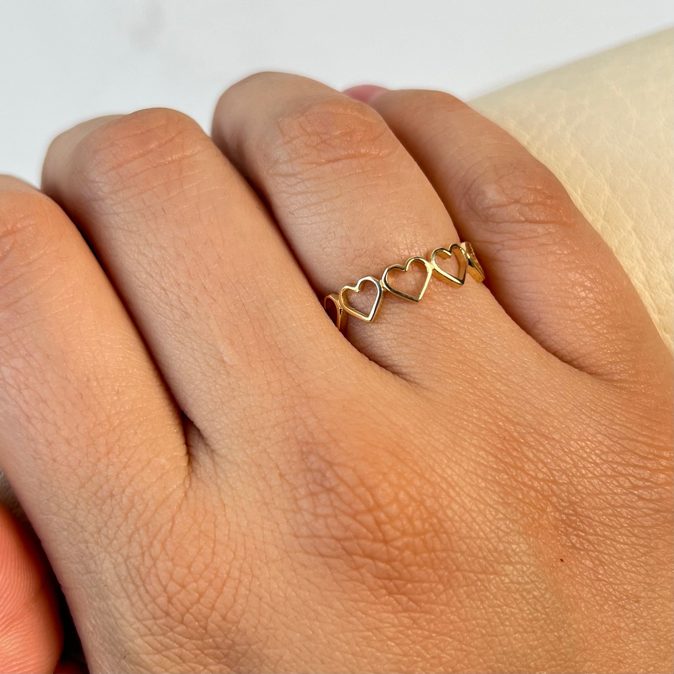 ANILLO CORAZONES  ORO AMARILLO 18K / TALLA 6 / 1,23 GR / 1,8 MM