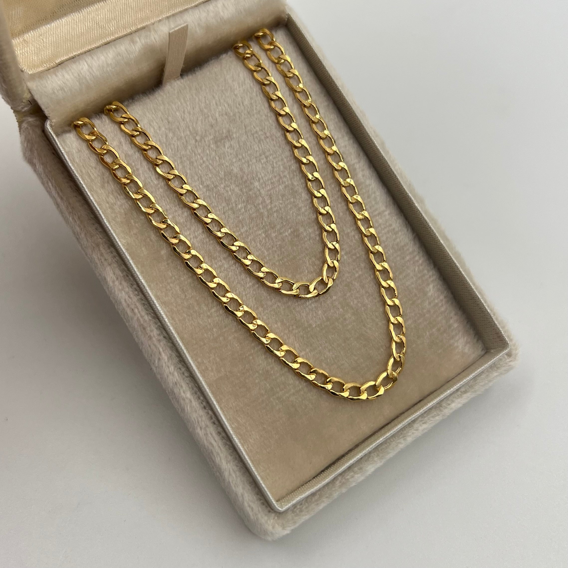 CADENA ITALY CUBANA  ORO AMARILLO 18K +3 / 6,21 GR / 3,5 MM / 60 CM