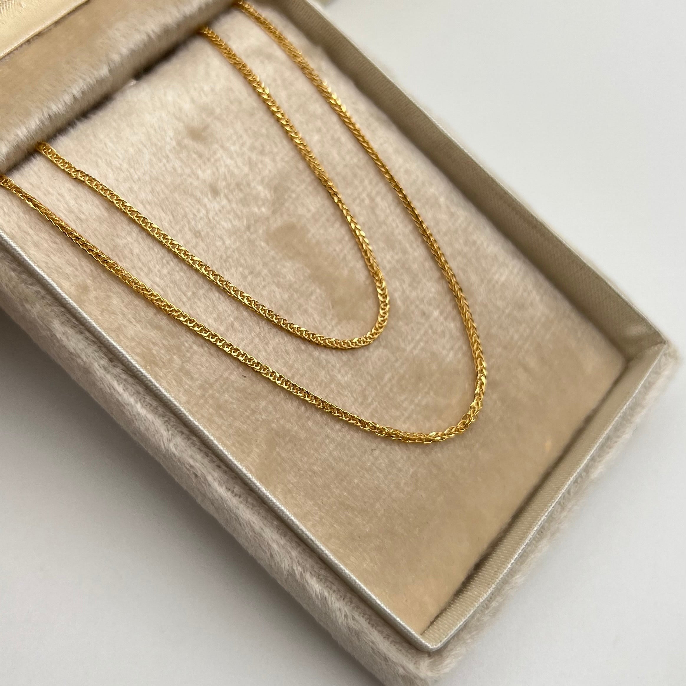 CADENA ITALY MINI FRANCO ORO AMARILLO 18K +3 / 1,65 GR / 1,3 MM / 50 CM