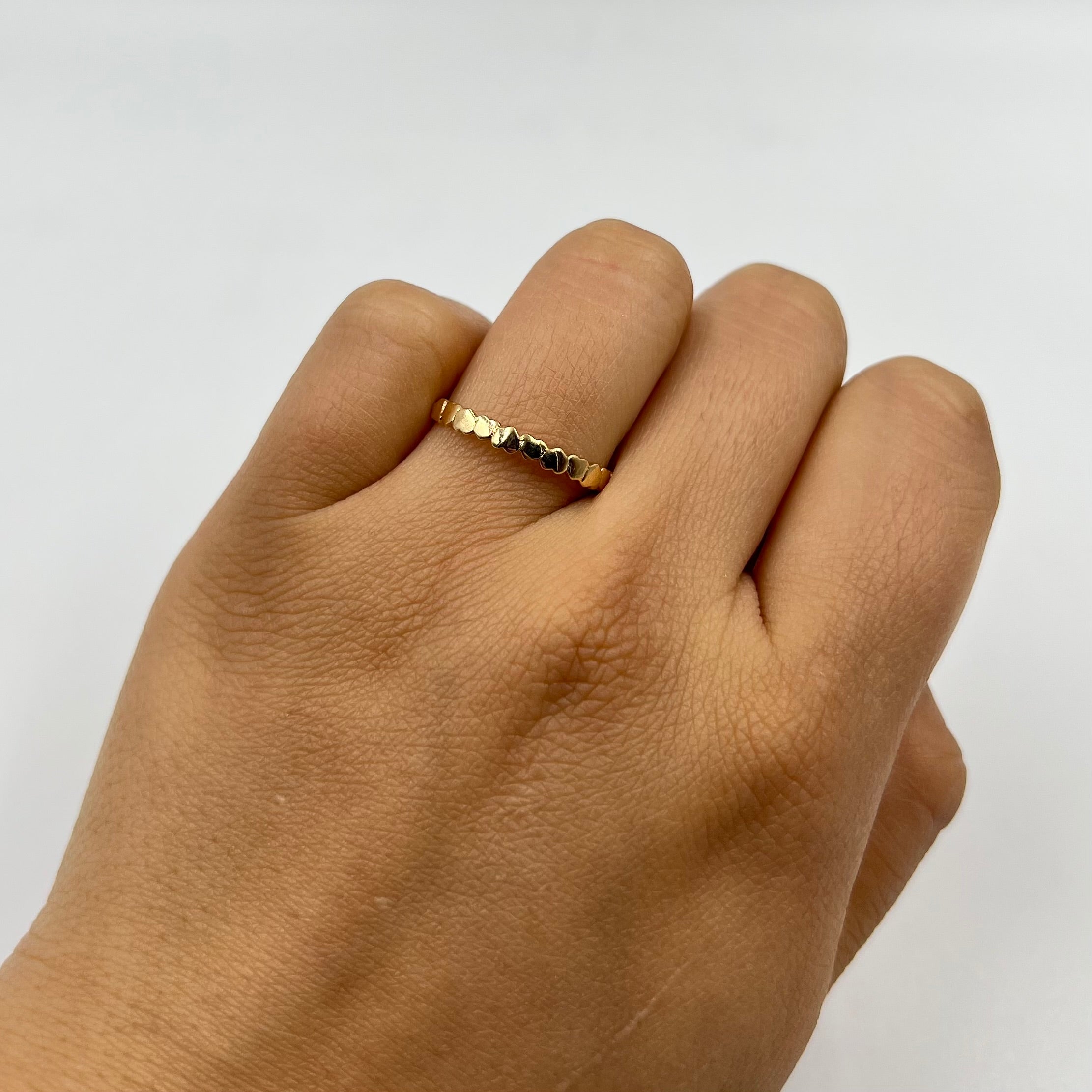 ANILLO CORAZONES  ORO AMARILLO 18K / TALLA 6 1/4 / 1,33 GR / 2 MM
