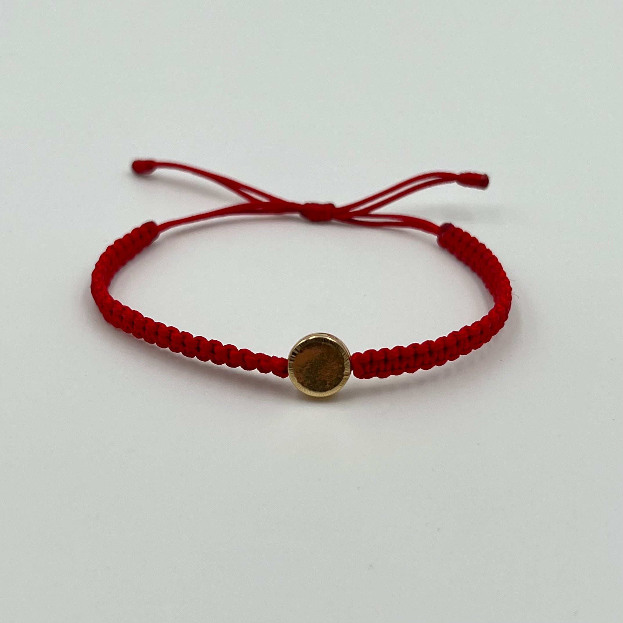 PULSERA TEJIDA ROJA / PLACA TAMBOR