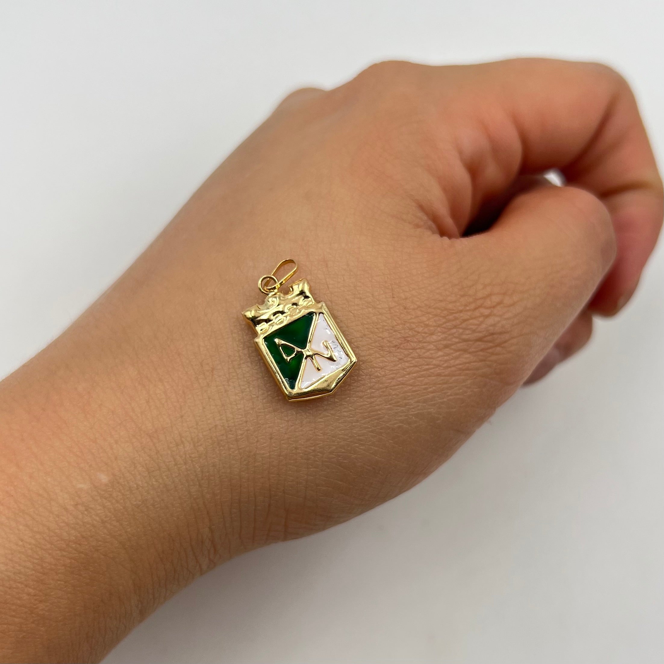 DIJE ESCUDO NACIONAL  ORO AMARILLO 18K 0,9 GR / 10 MM / 1,7 CM