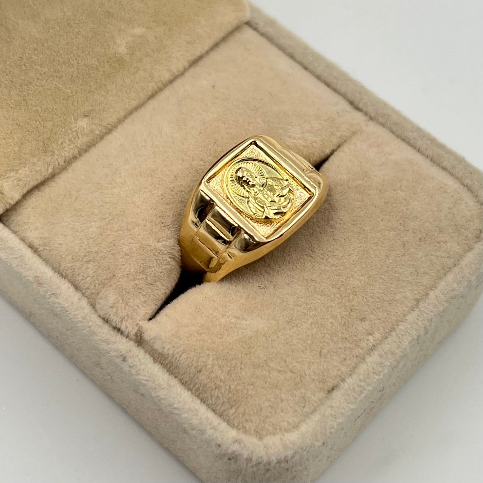 ANILLO JESUCRISTO ORO AMARILLO 18K / TALLA 10 / 3,22 GR / 20 MM