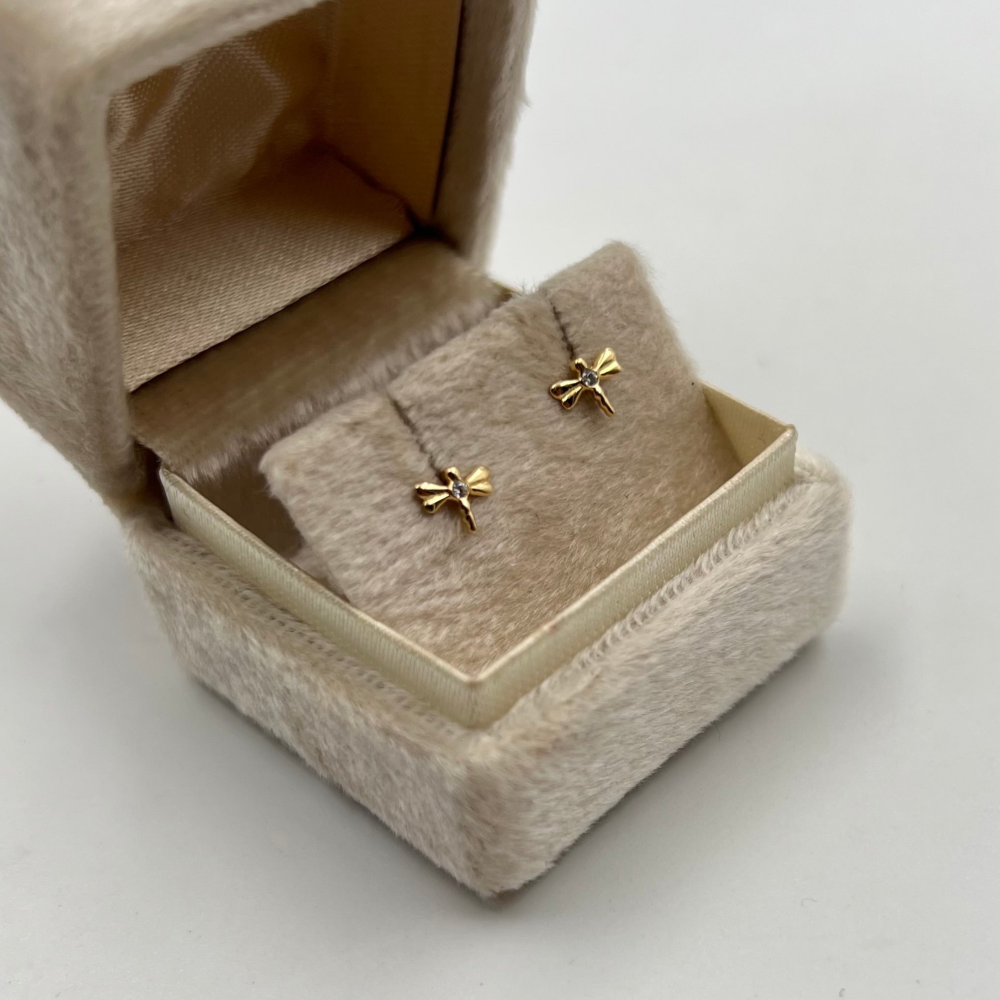 TOPOS LIBELULA CIRCON BLANCO  ORO AMARILLO 18K 0,59 GR / 5 MM