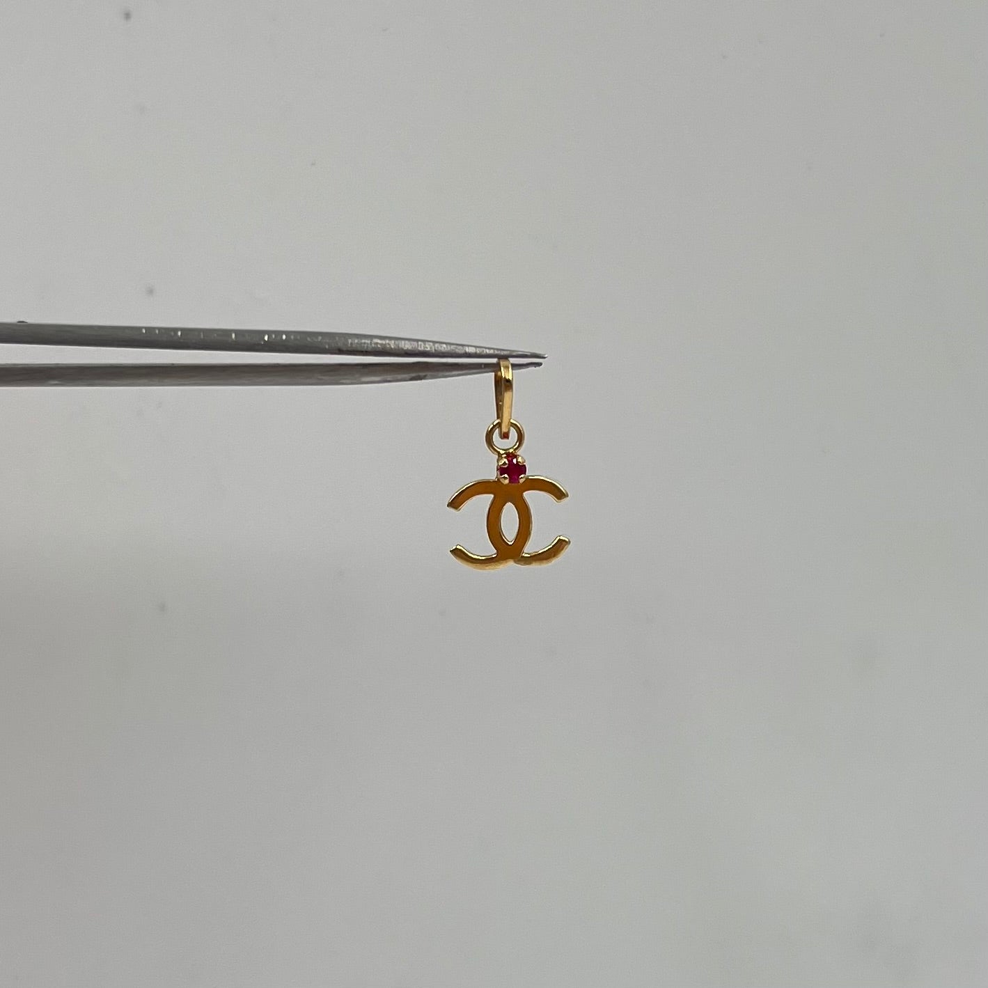 DIJE CH CIRCON ROSA ORO AMARILLO 18K 0,36 GR / 9 MM / 1,1 CM