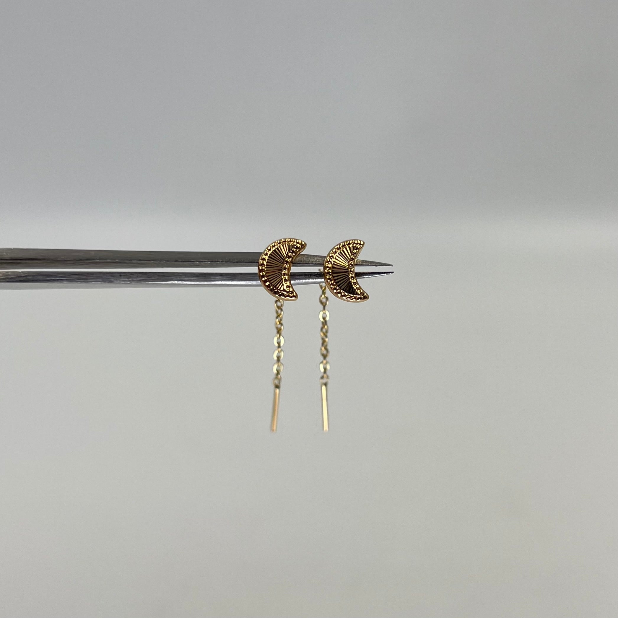 TOPOS LUNA DIAMANTADA CON CADENA  ORO AMARILLO 18K 0,77 GR / 8 MM