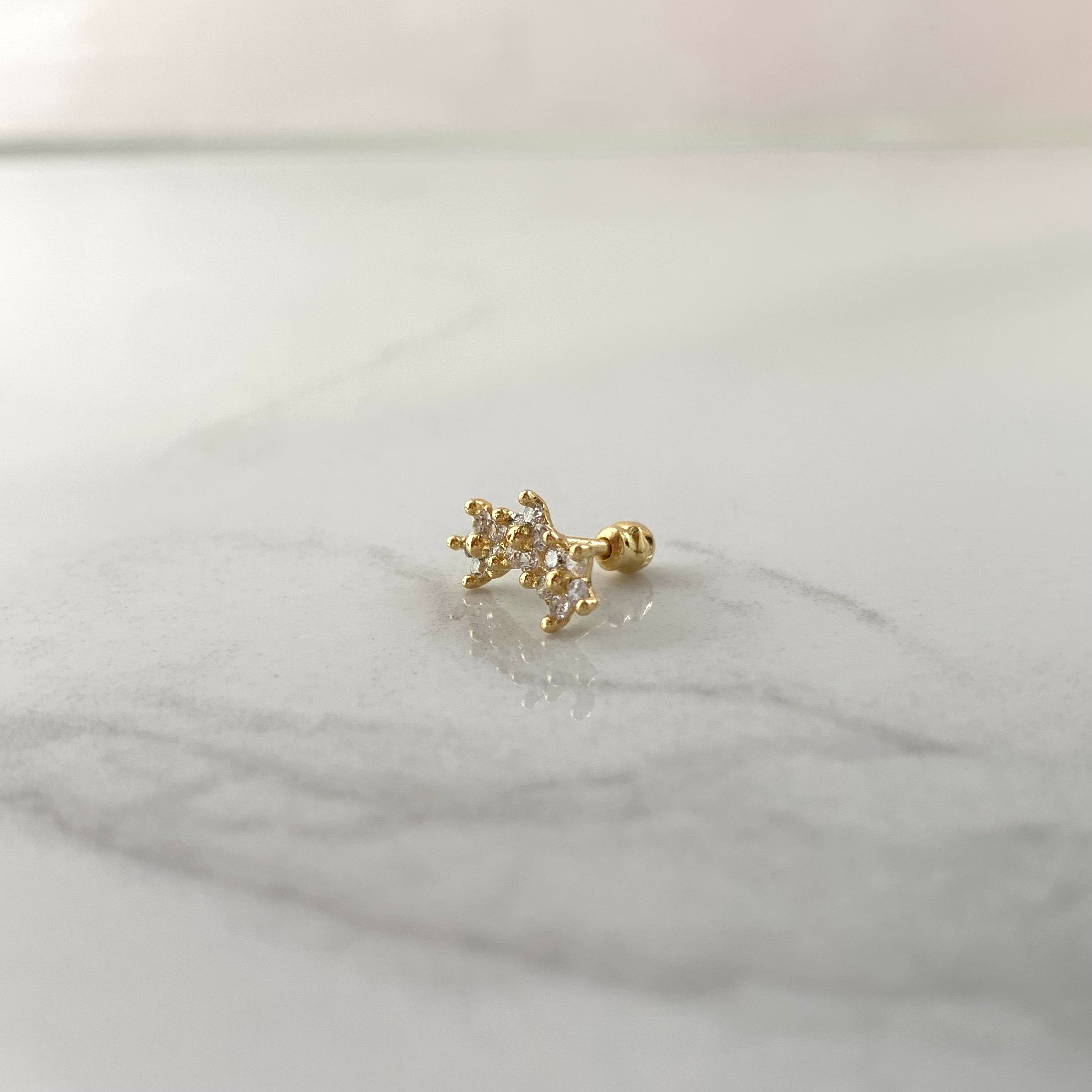 Piercing FLOR CIRCONES BLANCOS / 0.75 GR