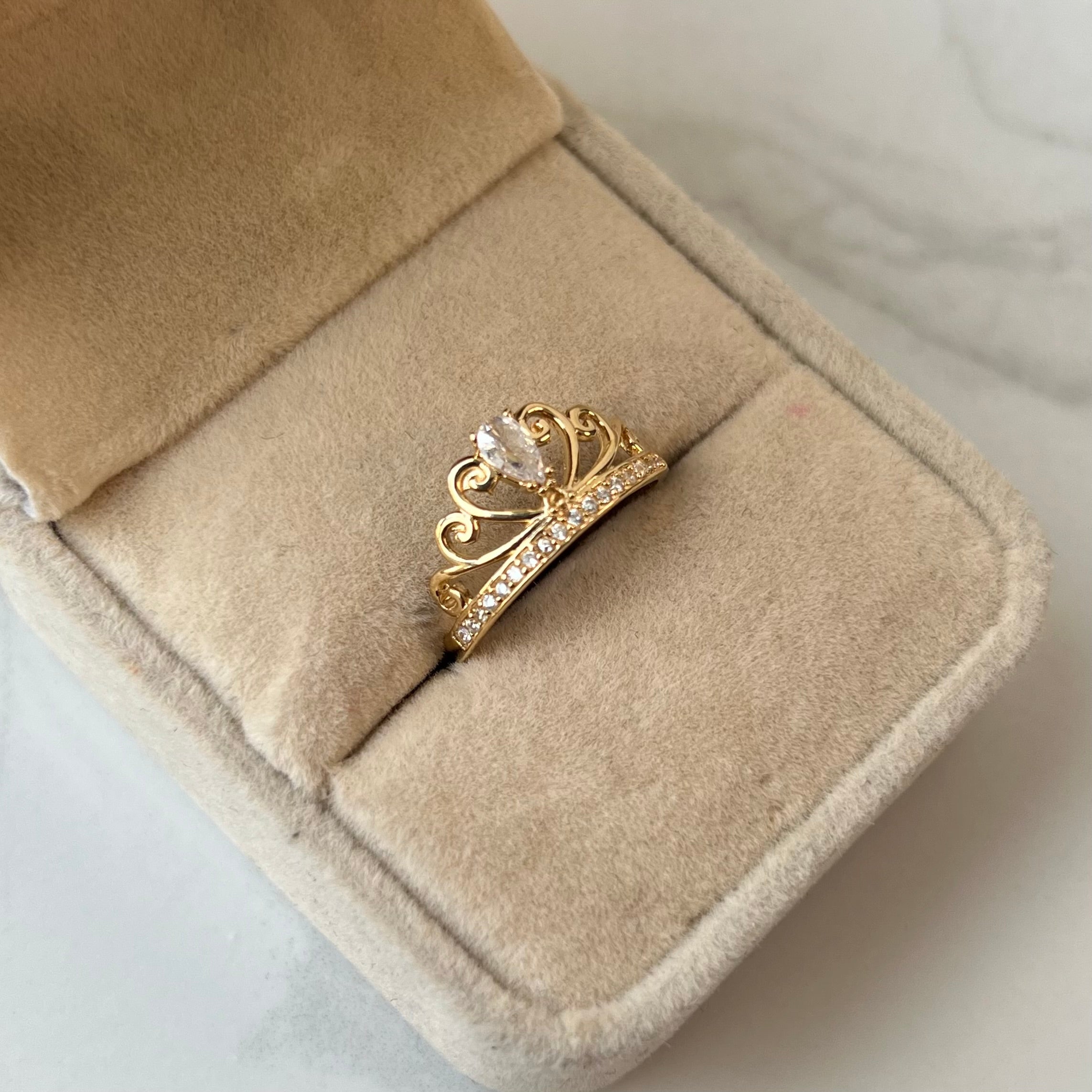 ANILLO CORONA CIRNCONES ORO AMARILLO 18K / TALLA 6 / 1,97 GR / 1,6 MM