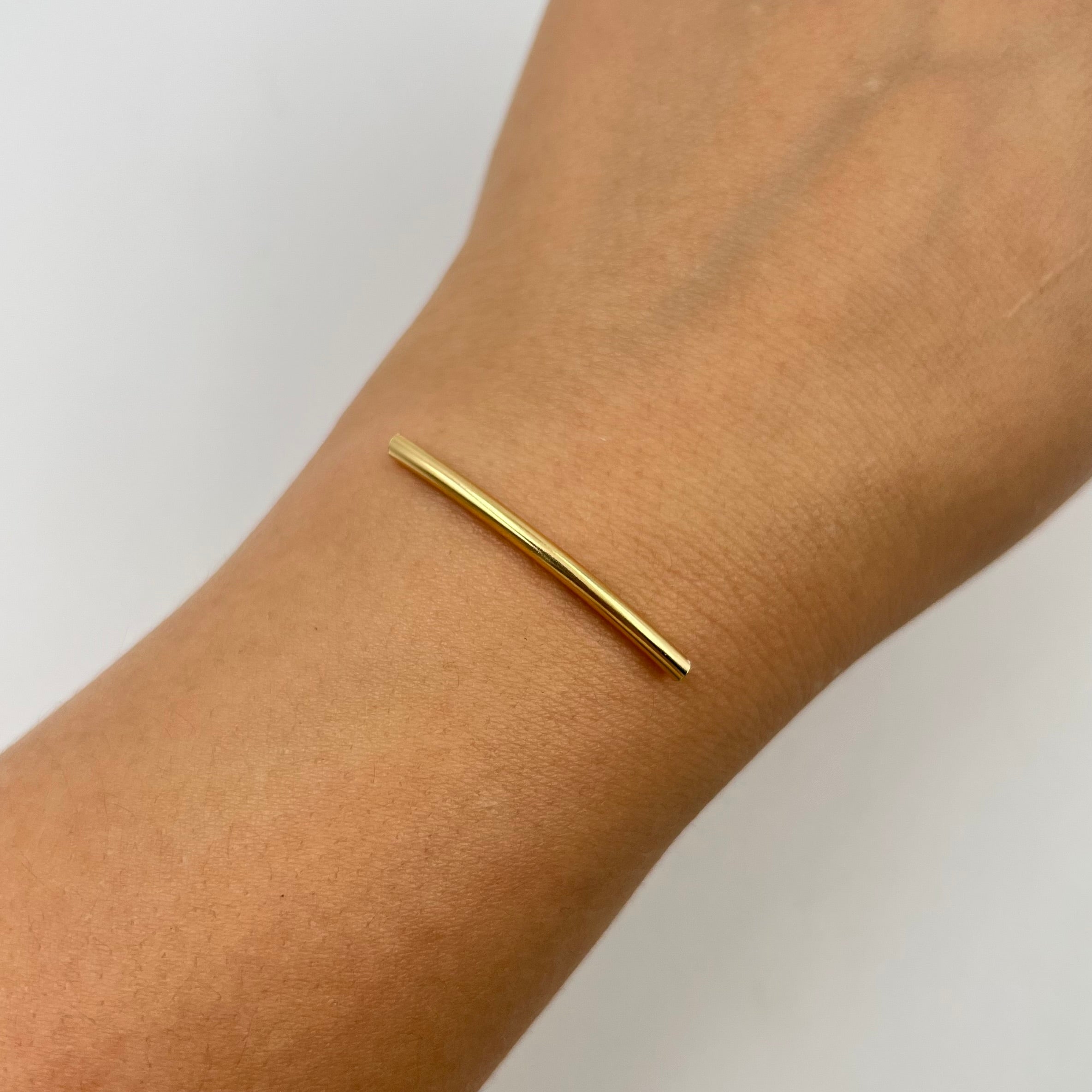 HERRAJE TUBO LISO ORO AMARILLO 18K 0,31 GR / 3,3 CM