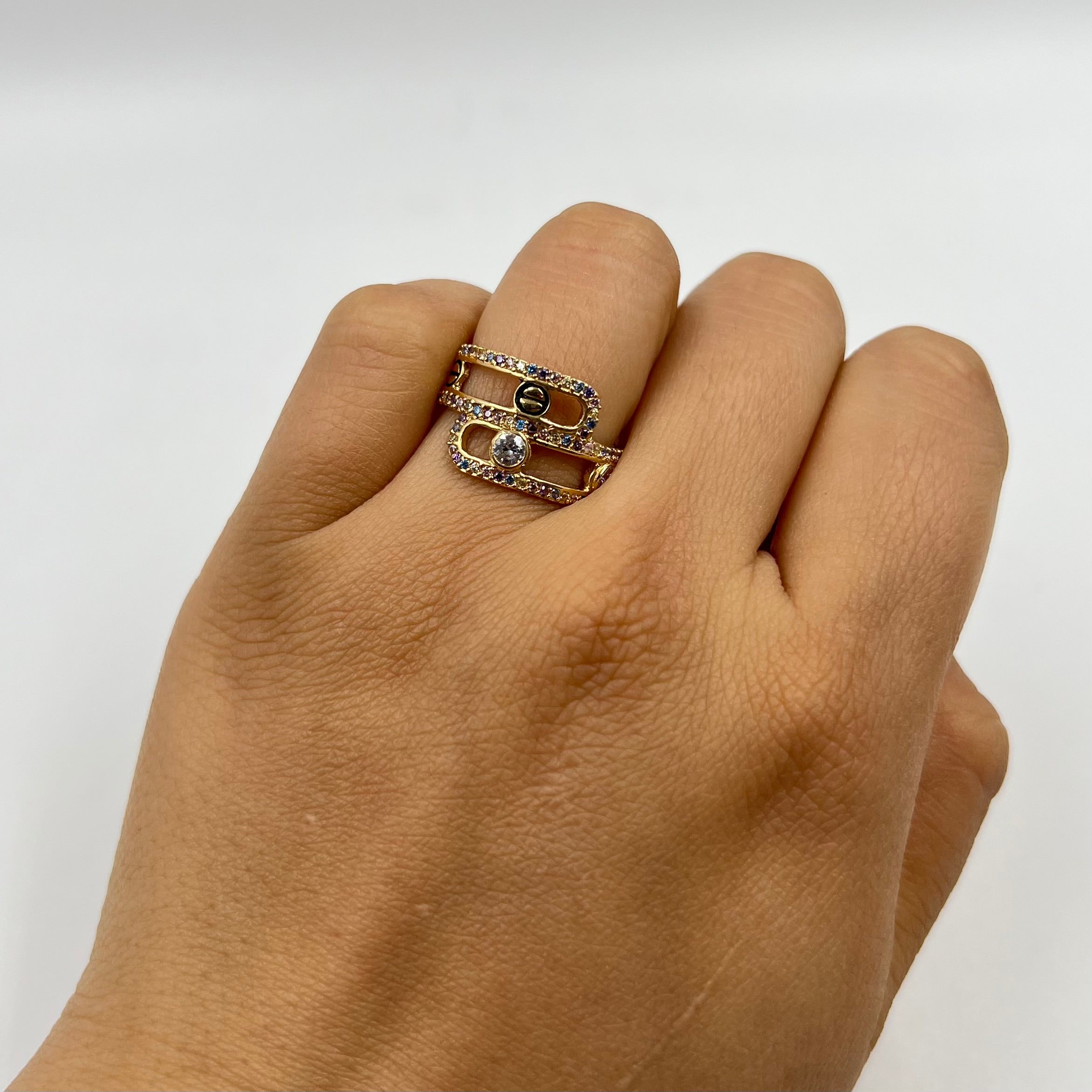 ANILLO DOBEL CT CASTING  ORO AMARILLO 18K / TALLA 6/5 / 3 GR / 11 MM