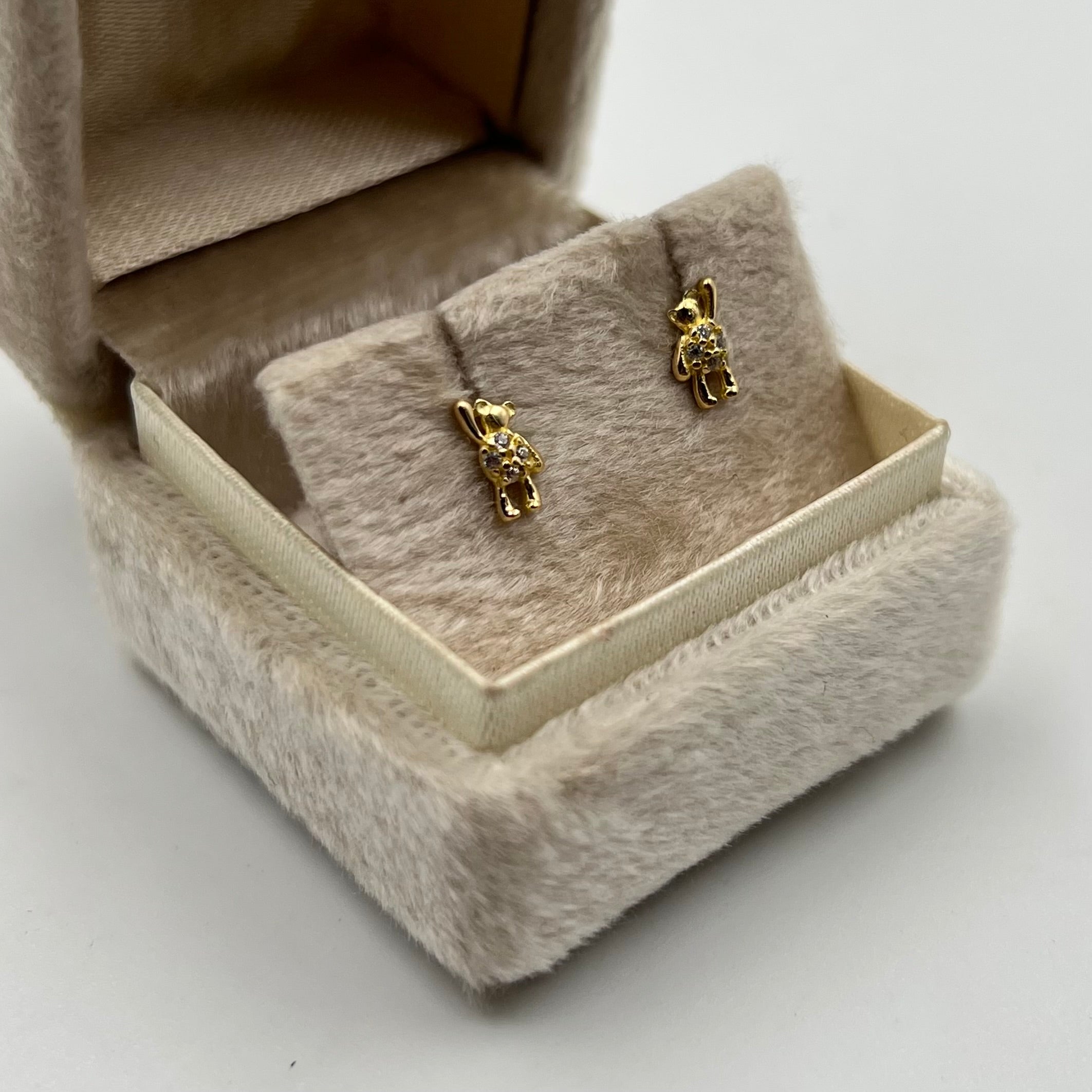 TOPOS OSO CIRCONES  ORO AMARILLO 18K 0,72 GR / 7 MM