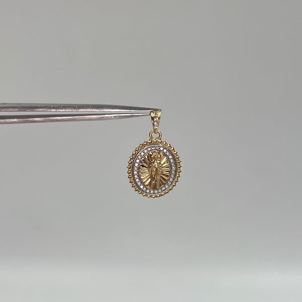 DIJE CIRCULAR  SAN JUDAS TADEO CASTING  ORO AMARILLO 18K +2 / 2,96 GR / 15 MM / 2 CM