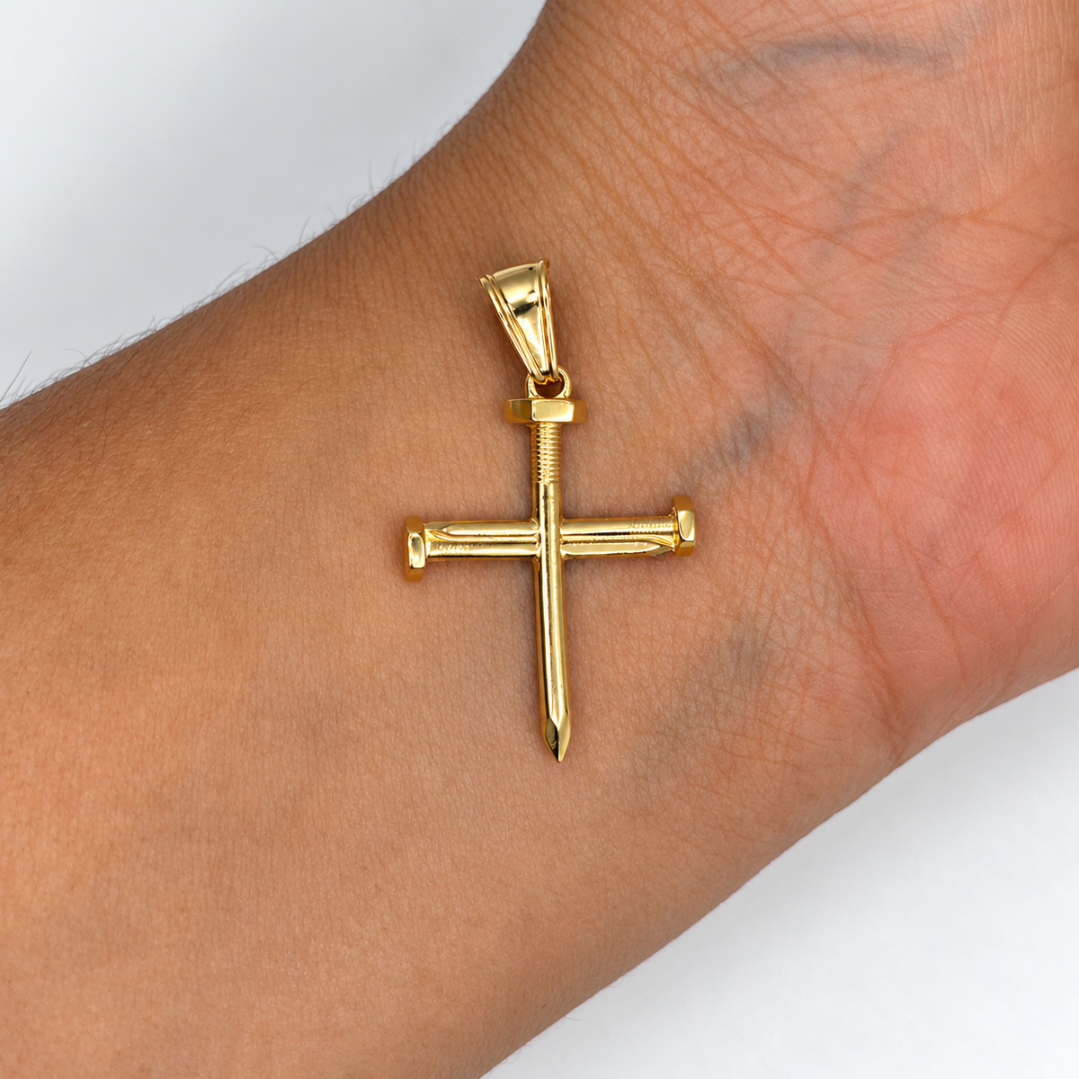 DIJE CRUZ CLAVO  ORO AMARILLO 18K 2,03 GR / 20 MM / 2,8 CM