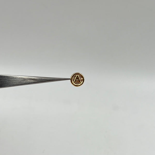 HERRAJE LETRA A TAMBOR ORO AMARILLO 18K 0,28 GR / 0,8 CM