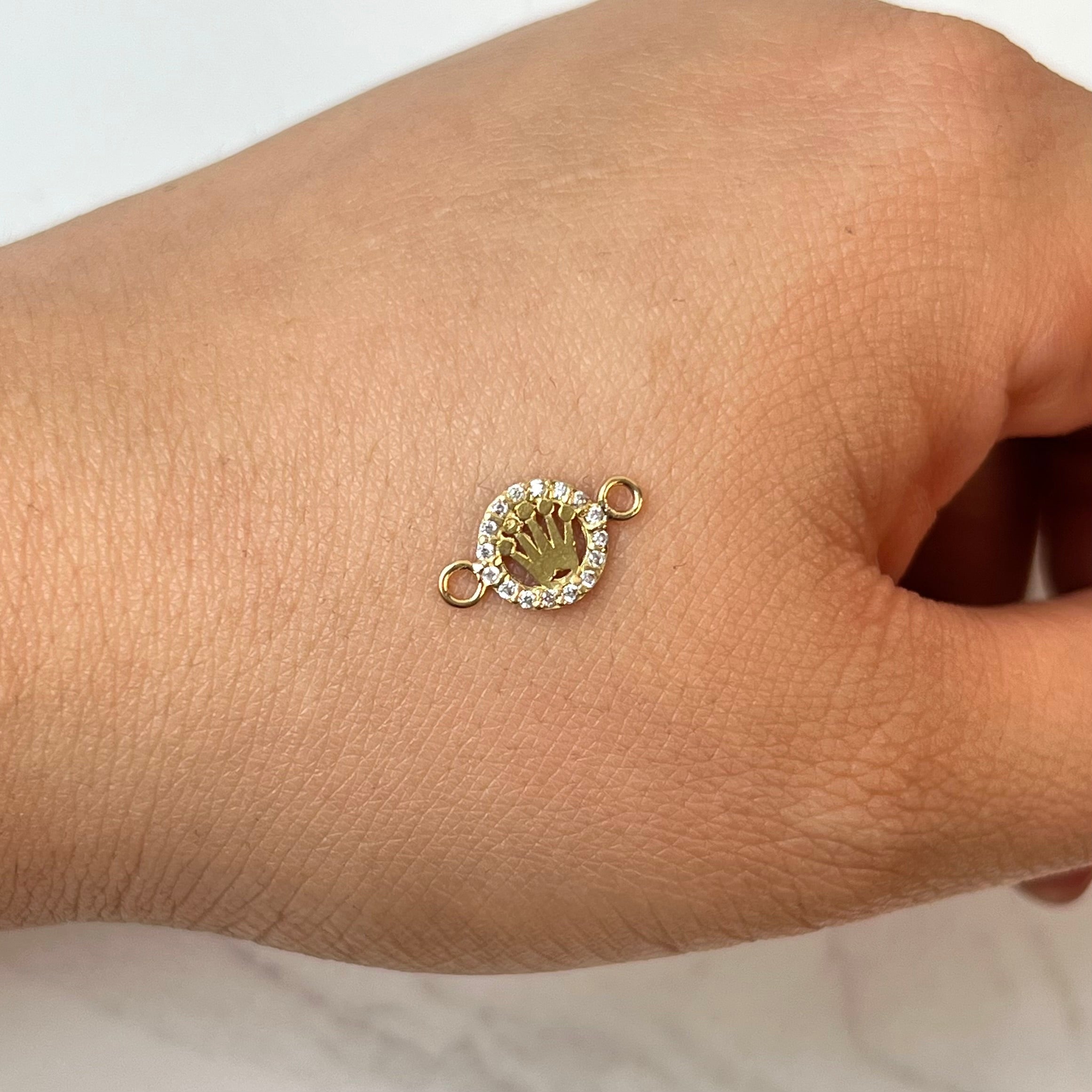 HERRAJE RX CIRCON BLANCO  ORO AMARILLO 18K +1 / 0,43 GR / 0,8 CM
