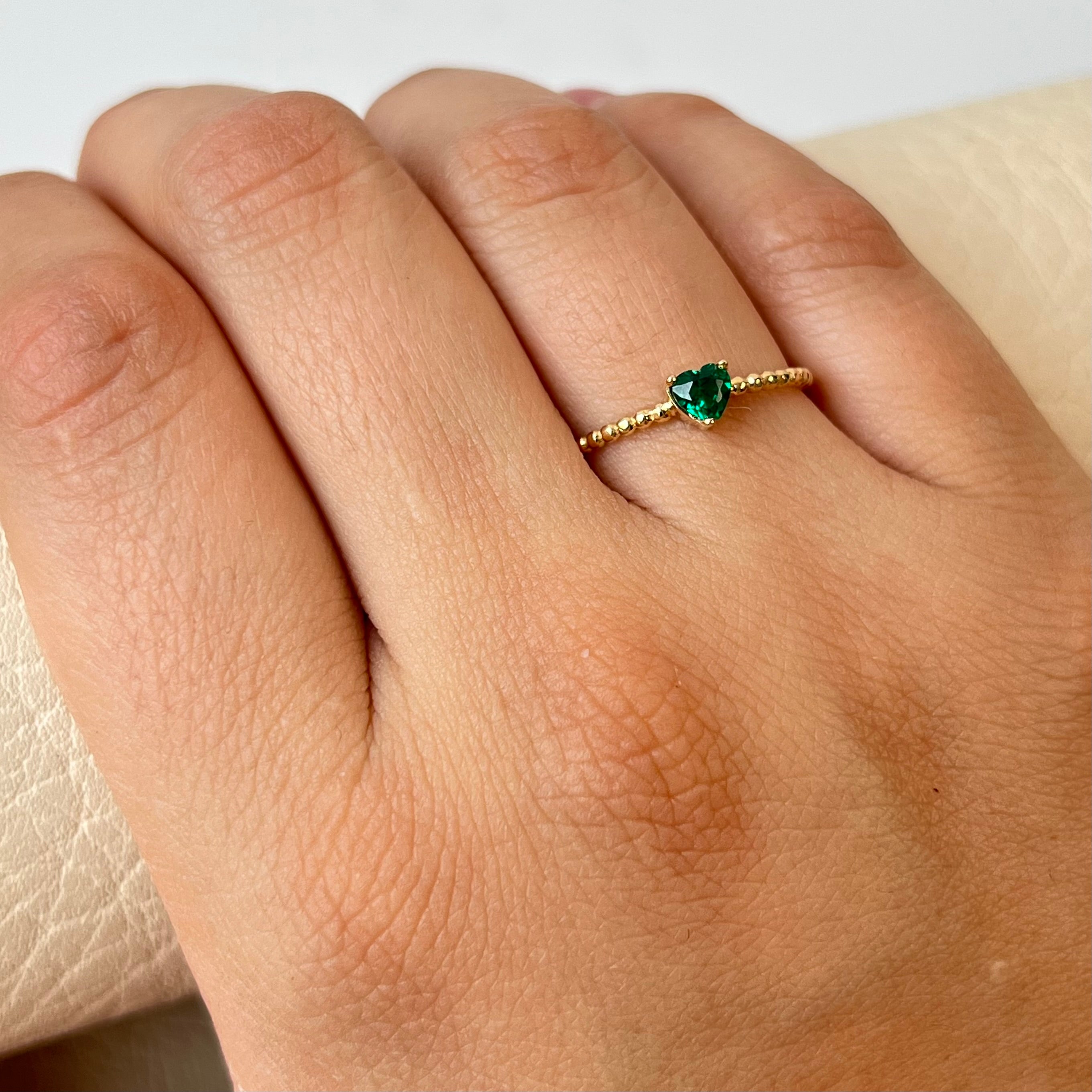 ANILLO CORAZON CON CIRCONES  ORO AMARILLO 18K / TALLA 7 / +2 / 1,19GR / 1,2 MM