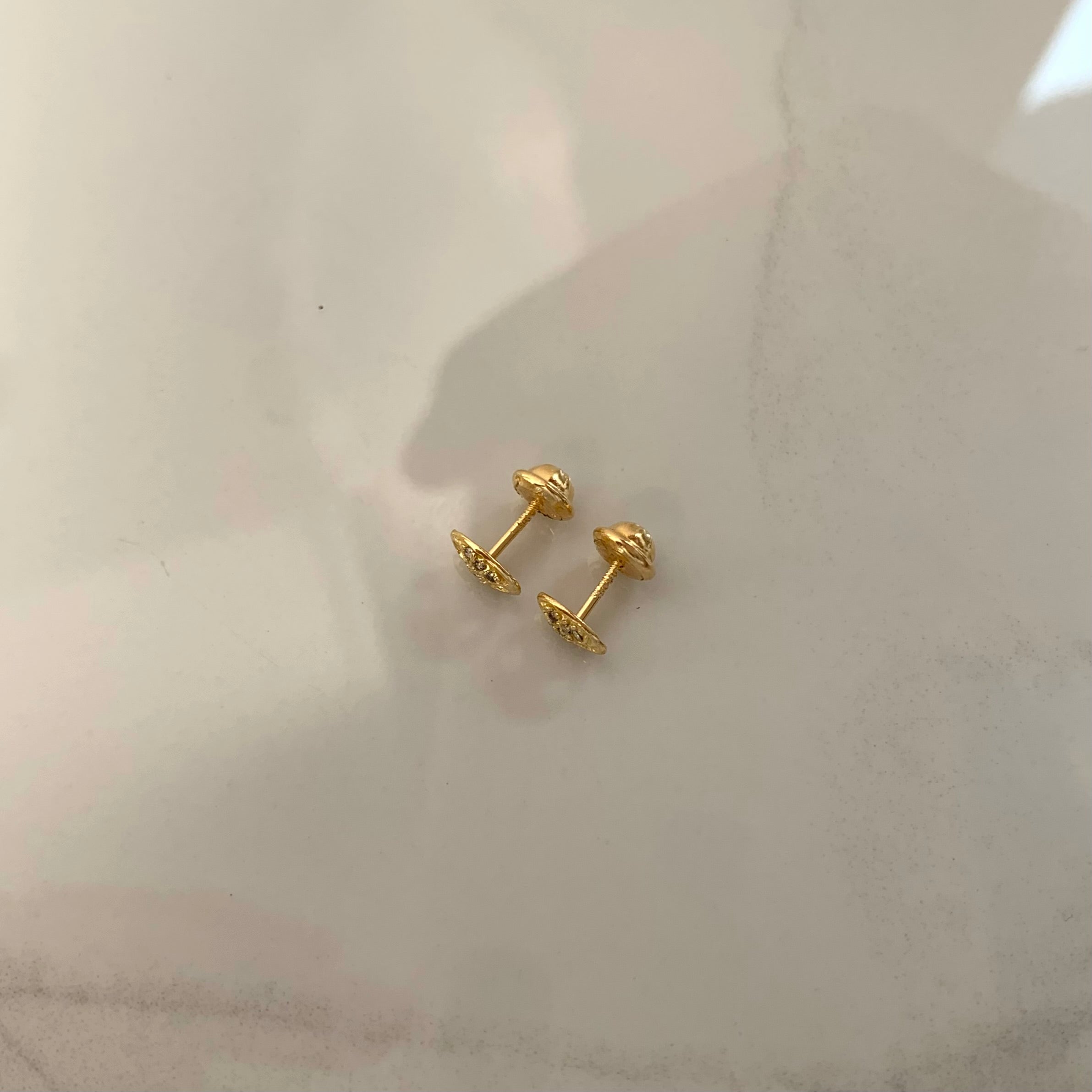 TOPOS GC / CIRCONES BLANCOS  ORO AMARILLO 18K 0,75 GR / 6,6 MM