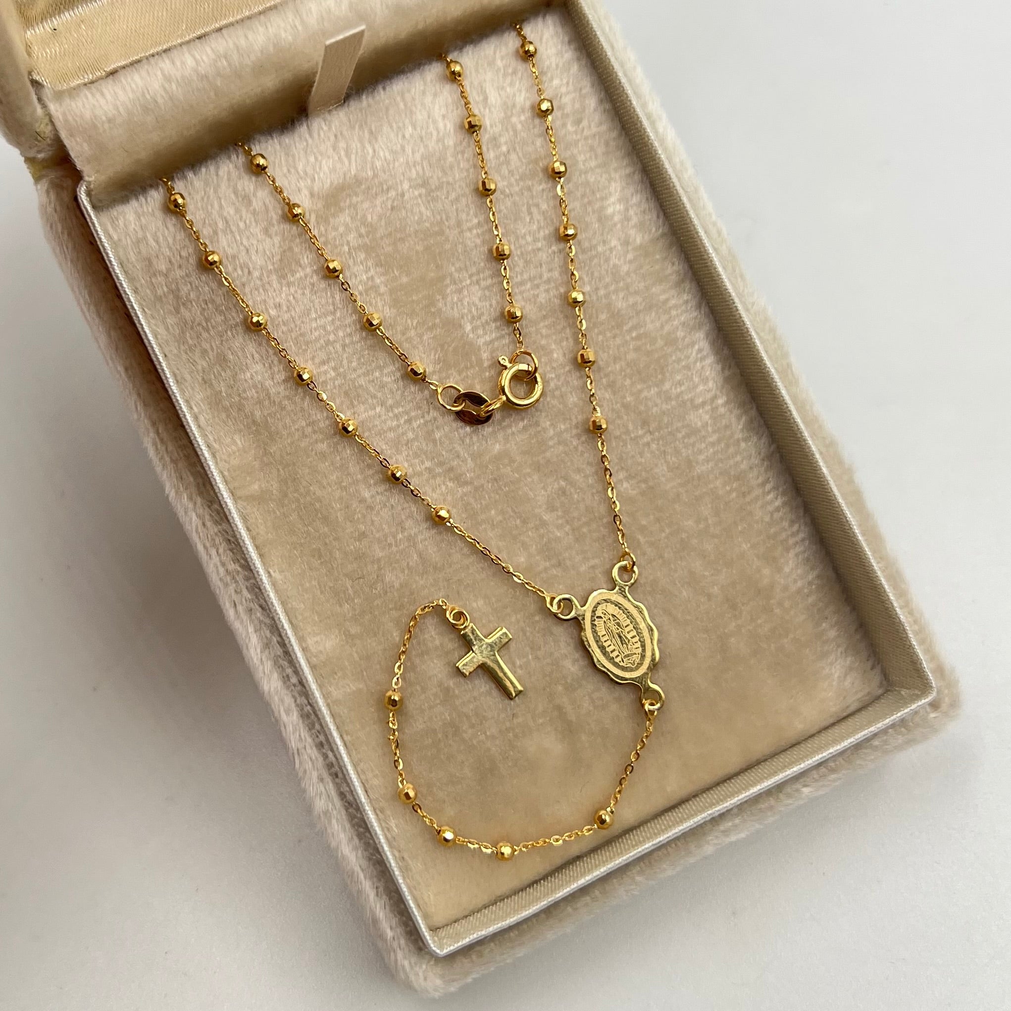 ROSARIO ITALY VIRGEN DE GUADALUPE  ORO AMARILLO 18K +3 / 3,82 GR / 2 MM / 50 CM