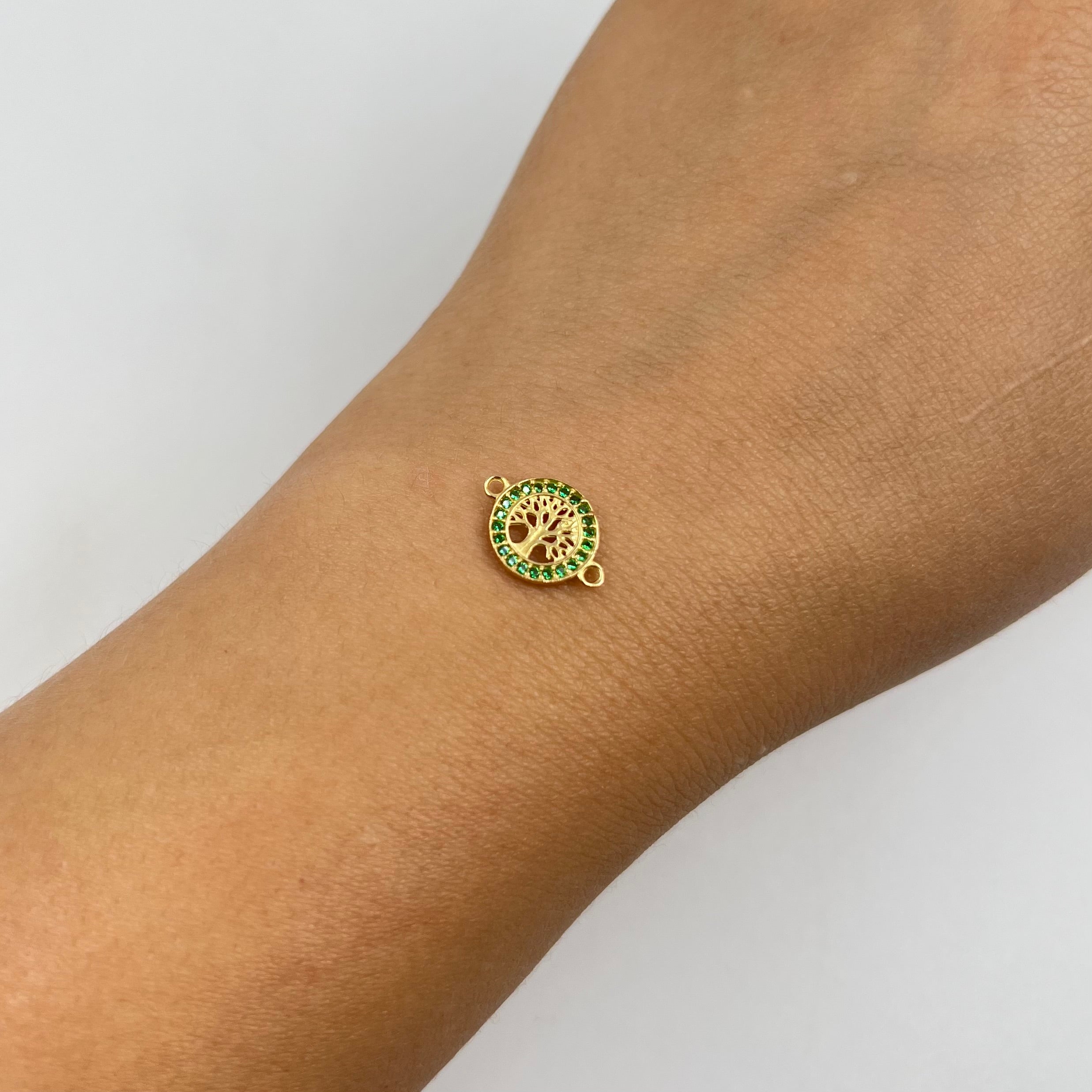 HERRAJE ARBOL DE LA VIDA CASTING VERDE  ORO AMARILLO 18K +1 / 0,7 GR / 1,4 CM
