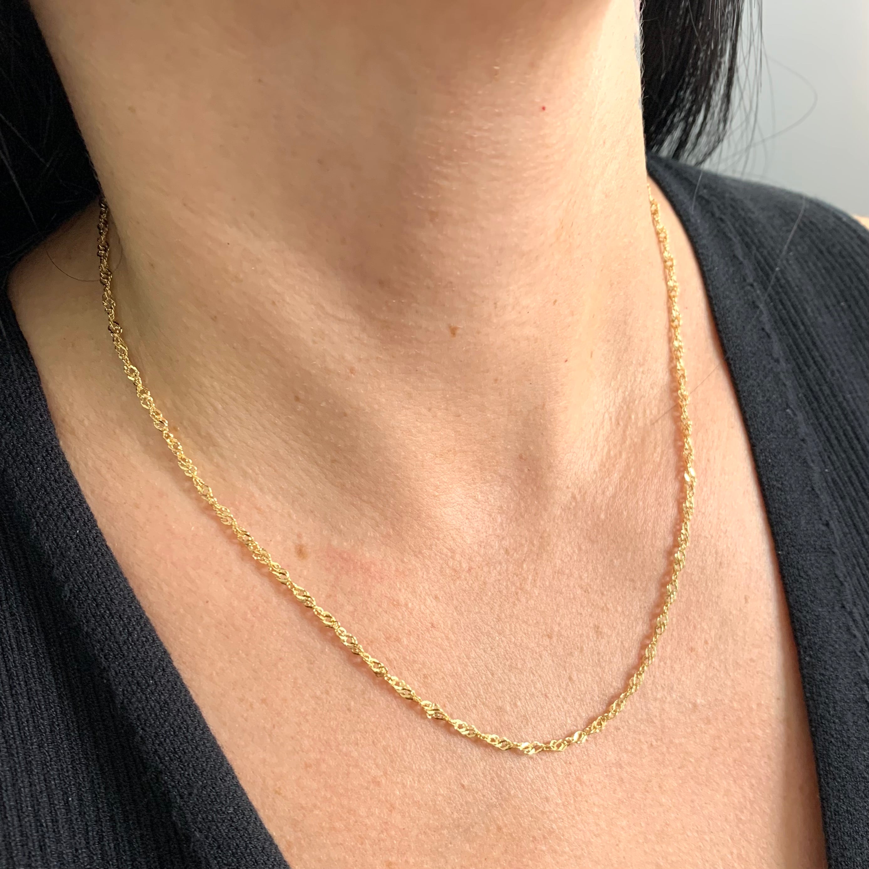 CADENA ITALY SINGAPUR ORO AMARILLO 18K +3 / 1 GR / 2,1 MM / 45 CM
