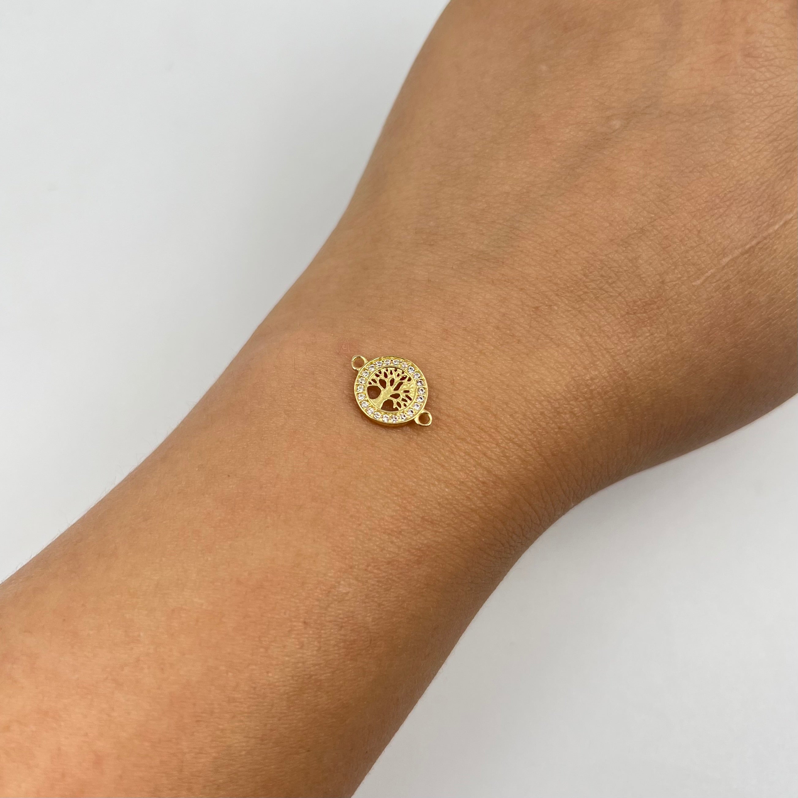 HERRAJE ARBOL DE LA VIDA CASTING BLANCO  ORO AMARILLO 18K +1 / 0,81 GR / 1,4 CM