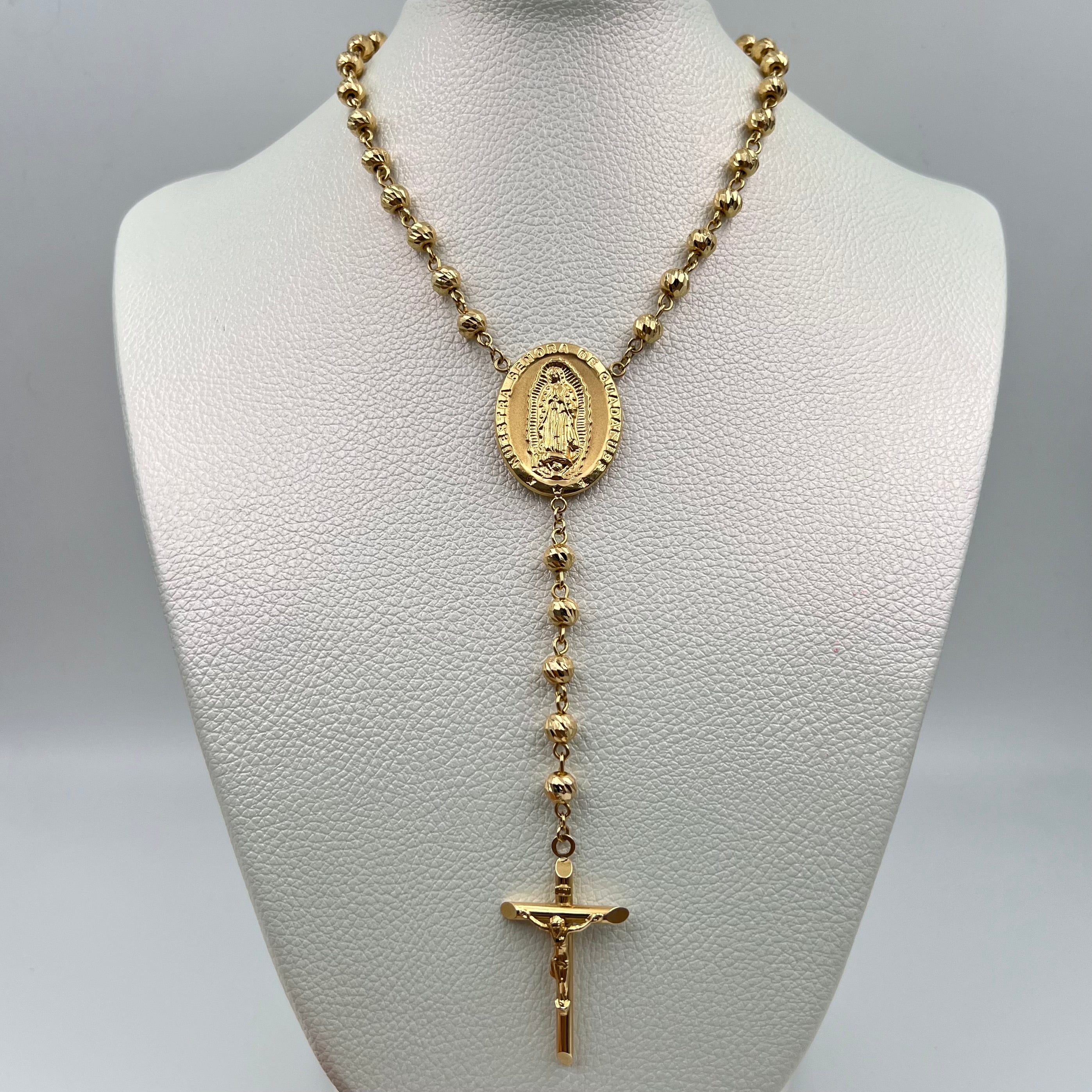 ROSARIO DIAMANTADO  ORO AMARILLO 18K 25,73 GR / 6 MM / 60 CM