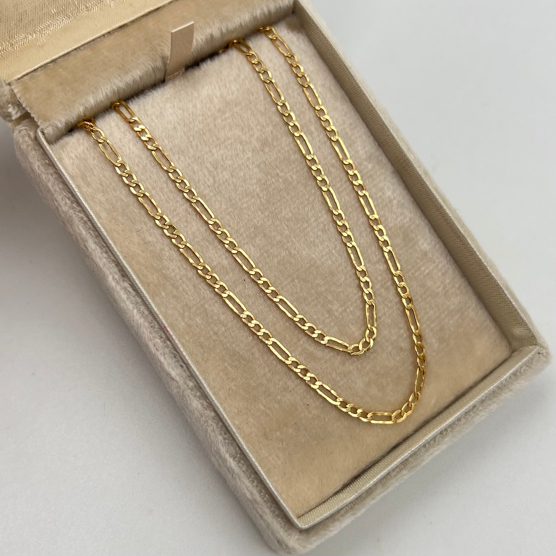 CADENA ITALY FIGARO 3X1 ORO AMARILLO 18K +3 / 2,33 GR / 2 MM / 45 CM