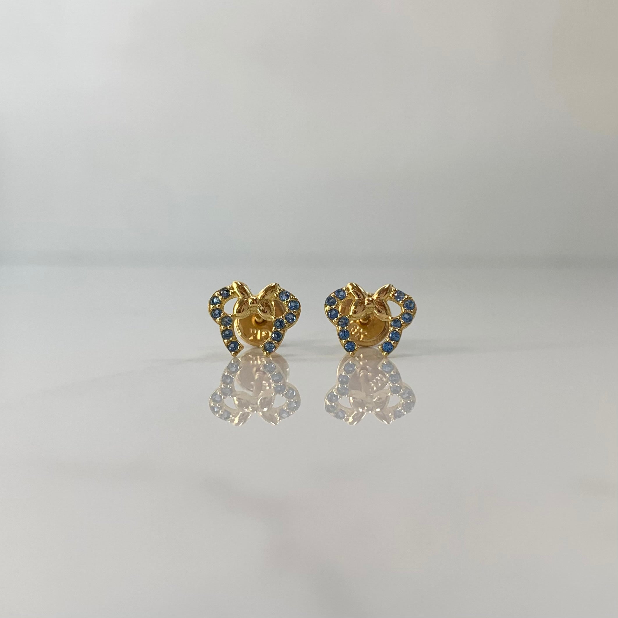 TOPOS MINNIE CIRCONES AZUL  ORO AMARILLO 18K 0,9 GR / 8,6 MM