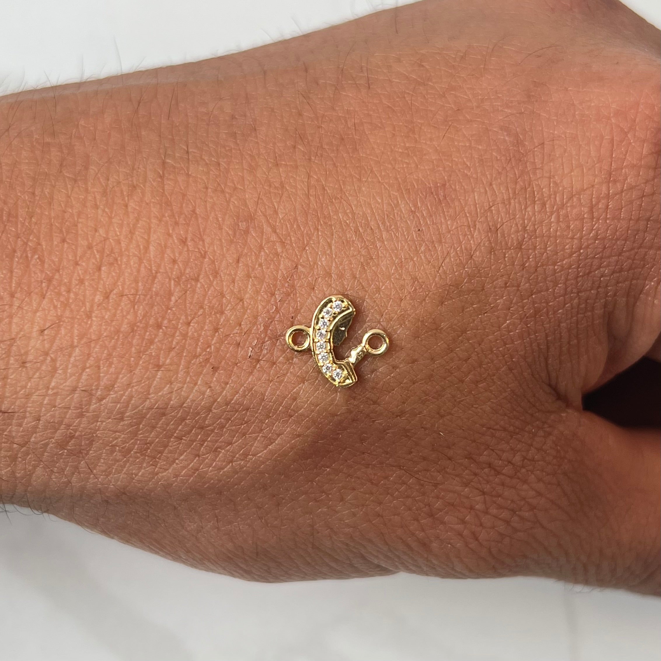 HERRAJE VIRGEN CIRCON BLANCO  ORO AMARILLO 18K 0,46 GR / 1 CM
