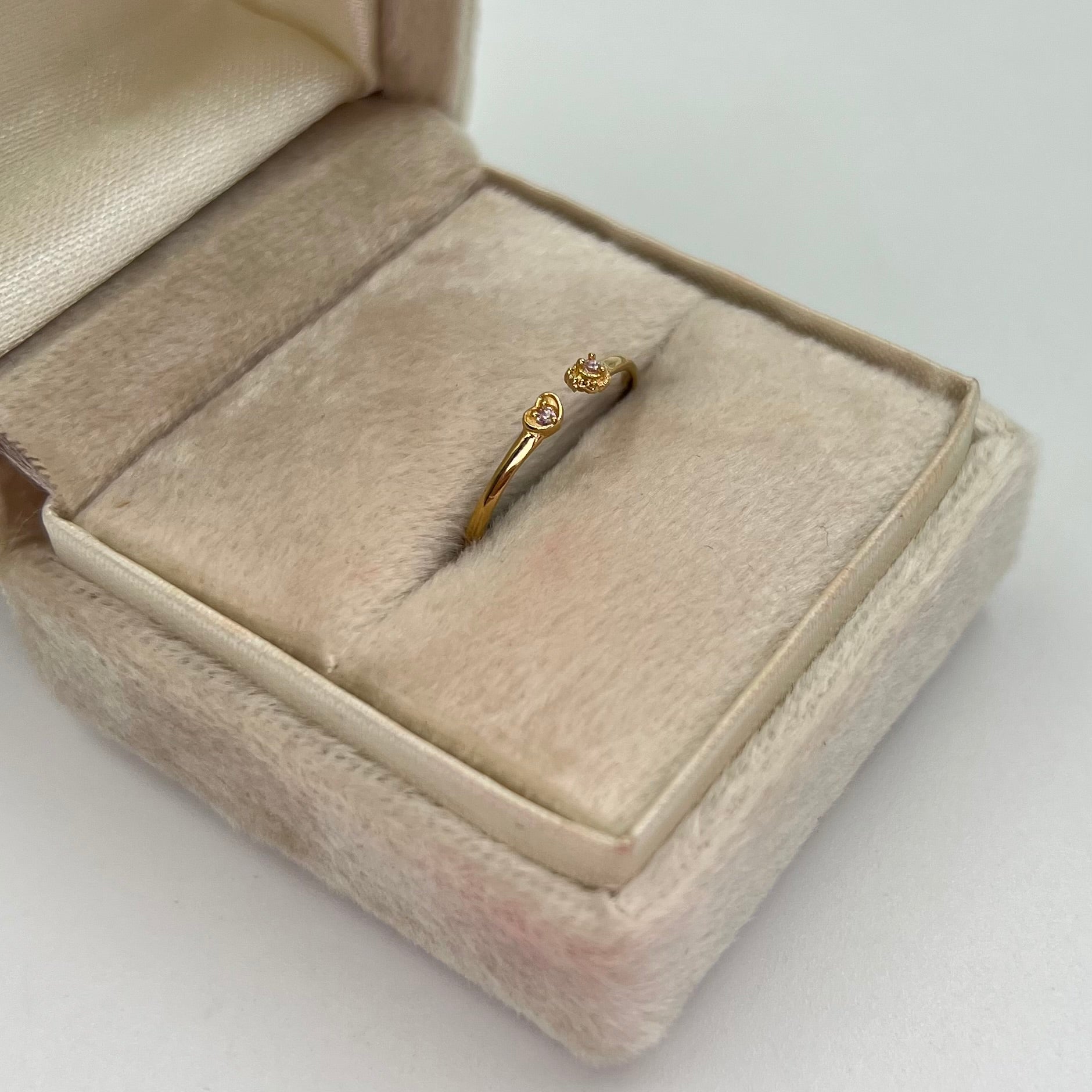 ANILLO CORAZON  DOBLE ORO AMARILLO 18K / TALLA 7 / 0,75 GR / 1,4 MM