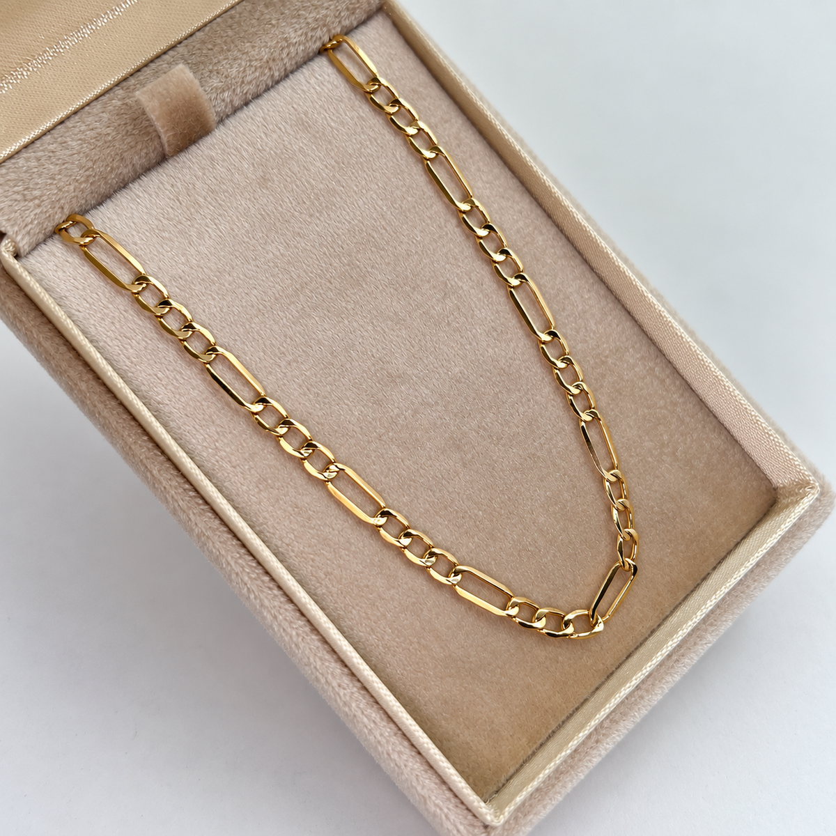PULSO ITALY FIGARO ORO AMARILLO 18K +3 / 2,22 GR / 3,7 MM / 20,5 CM