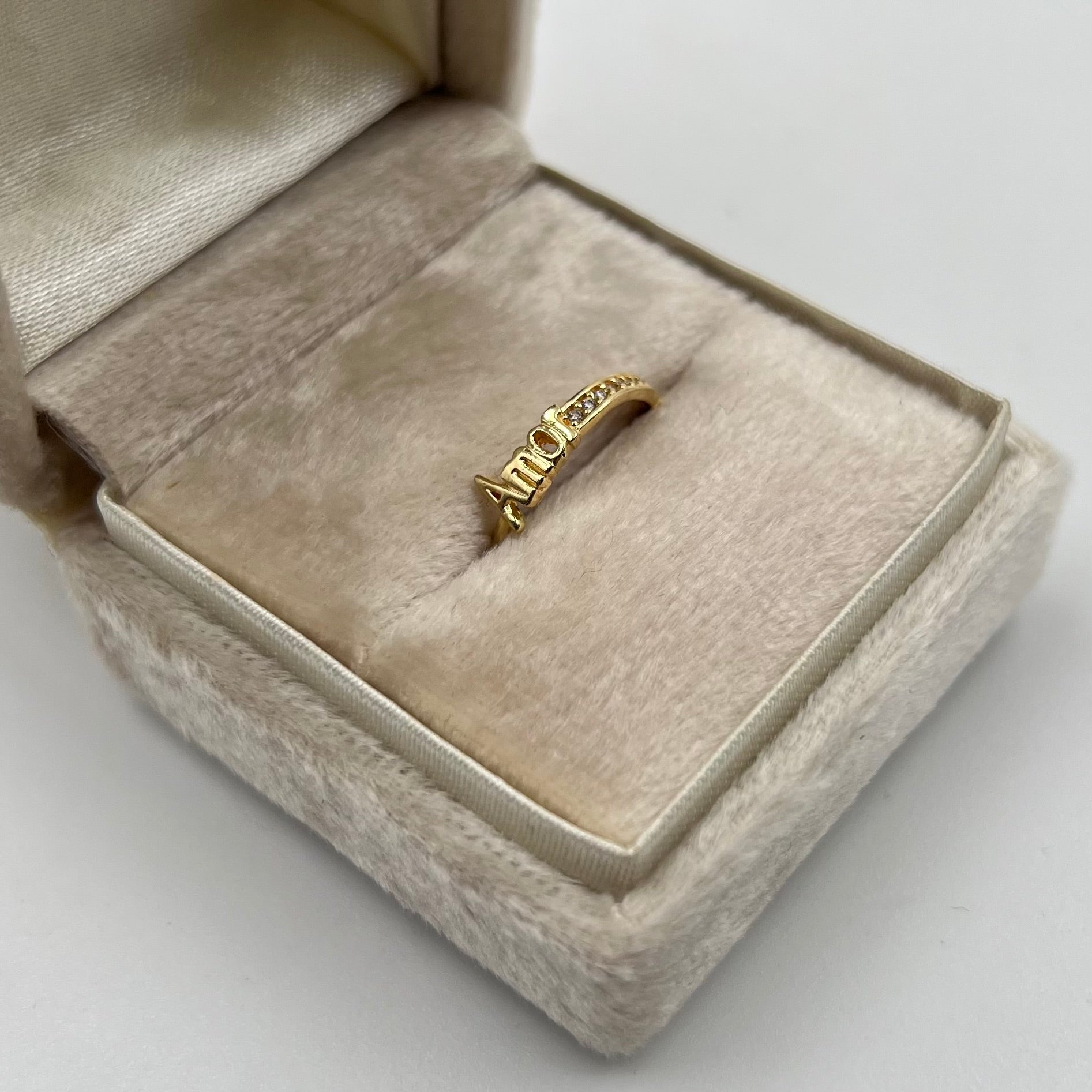 ANILLO AMOR CON CIRCONES  ORO AMARILLO 18K / TALLA 4/5 / 1,25 GR / 3 MM