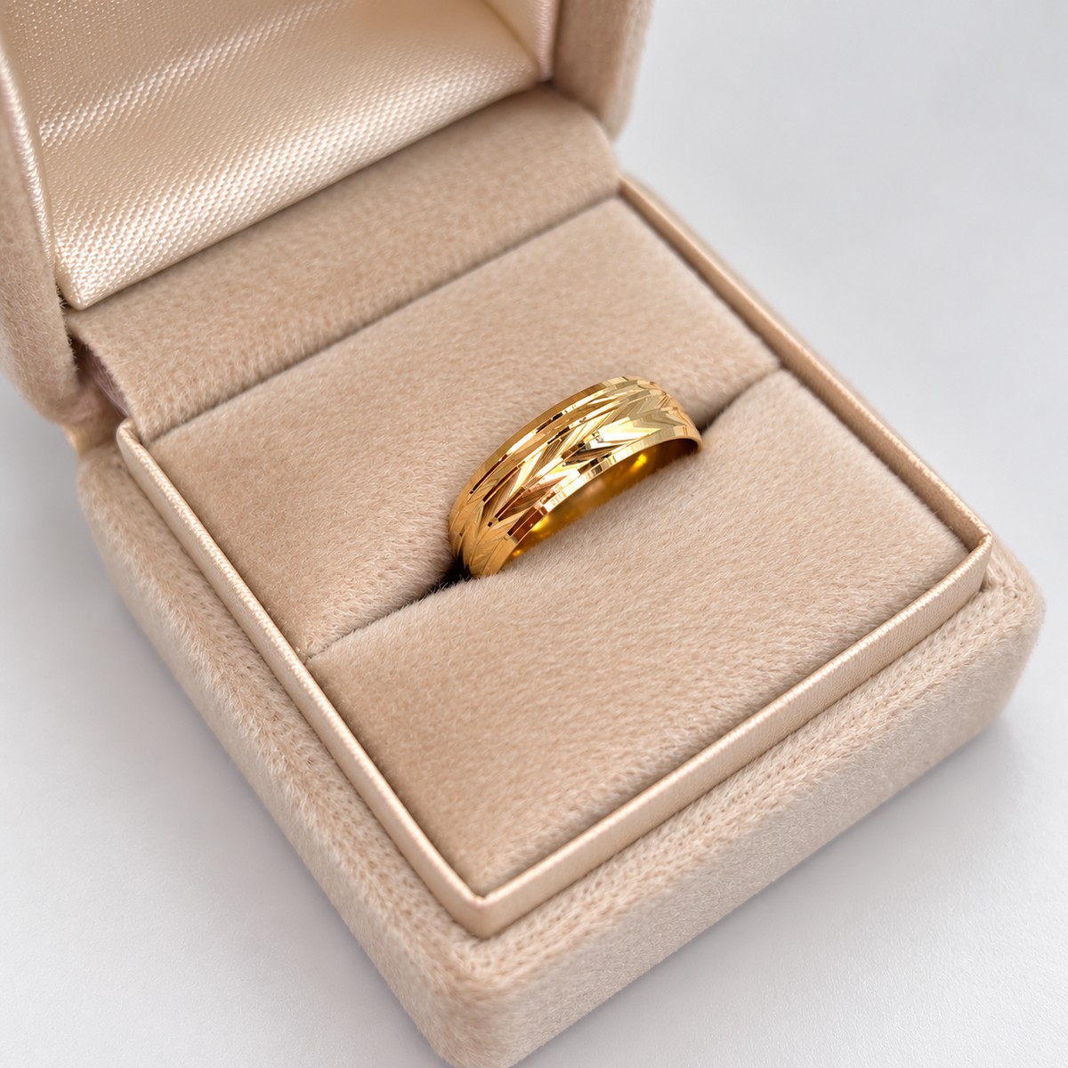 ANILLO ARGOLLA DIAMANTADA ORO AMARILLO 18K / TALLA 7 3/4 / 1,45 GR / 6 MM