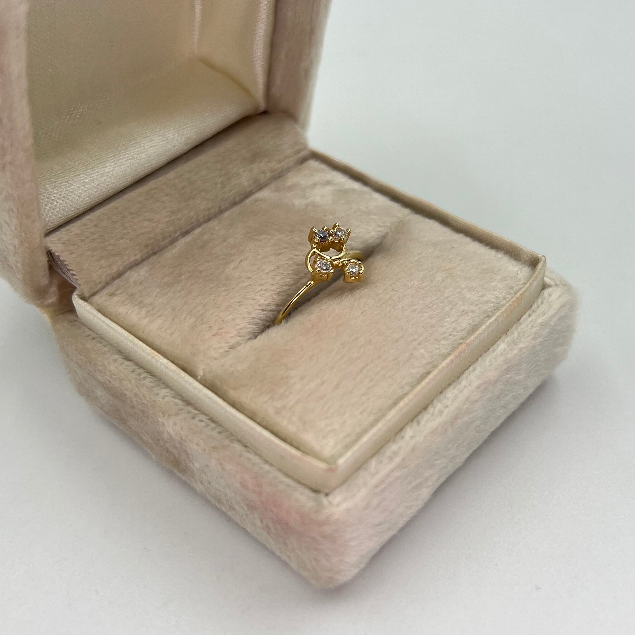 ANILLO CIRCONES BLANCOS ORO AMARILLO 18K / TALLA 6 / 1,28 GR / 1,4 MM
