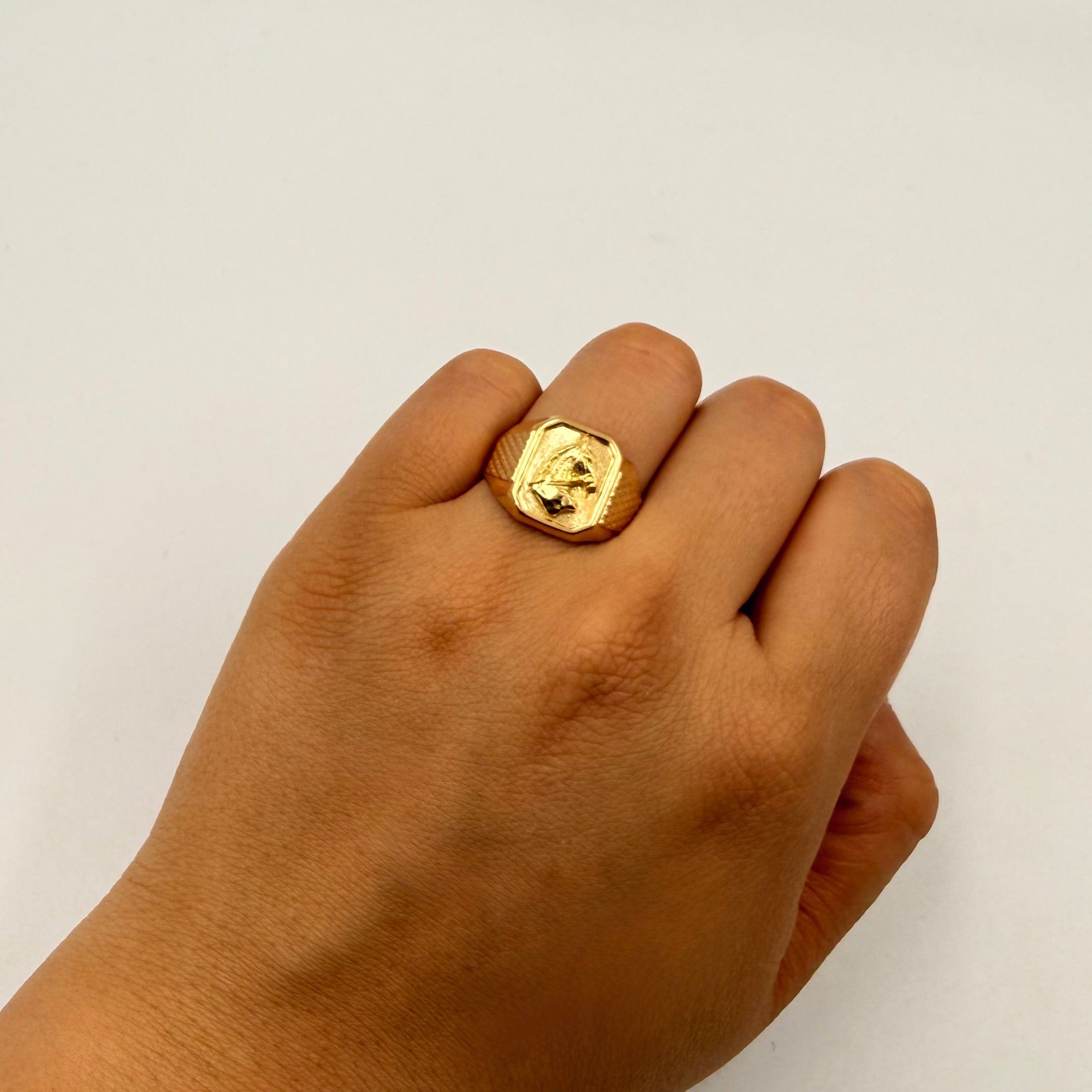 ANILLO CABALLO ORO AMARILLO 18K / TALLA 9/5 / 3,17 GR / 13,8 MM