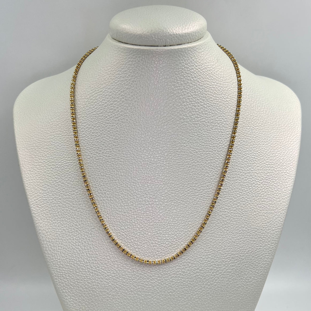 CADENA ITALY ICE ORO AMARILLO Y ORO BLANCO 18K 11 GR / 2,5 MM / 45 CM