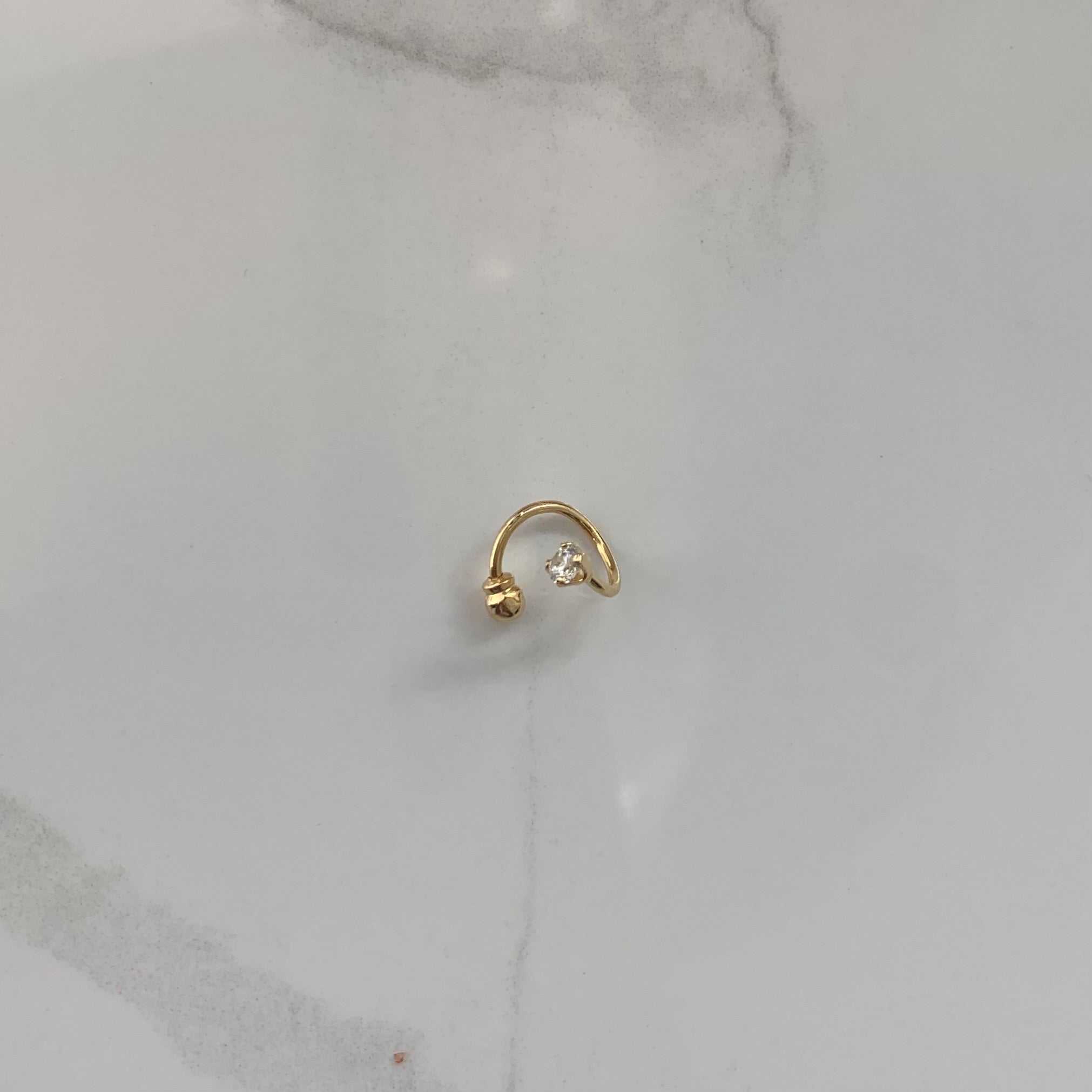 Piercing CURVO CIRCON BLANCO / 0.48GR