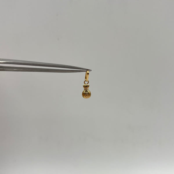 DIJE BOLSA DE DINERO  ORO AMARILLO 18K 0,29 GR / 5 MM / 1,1 CM