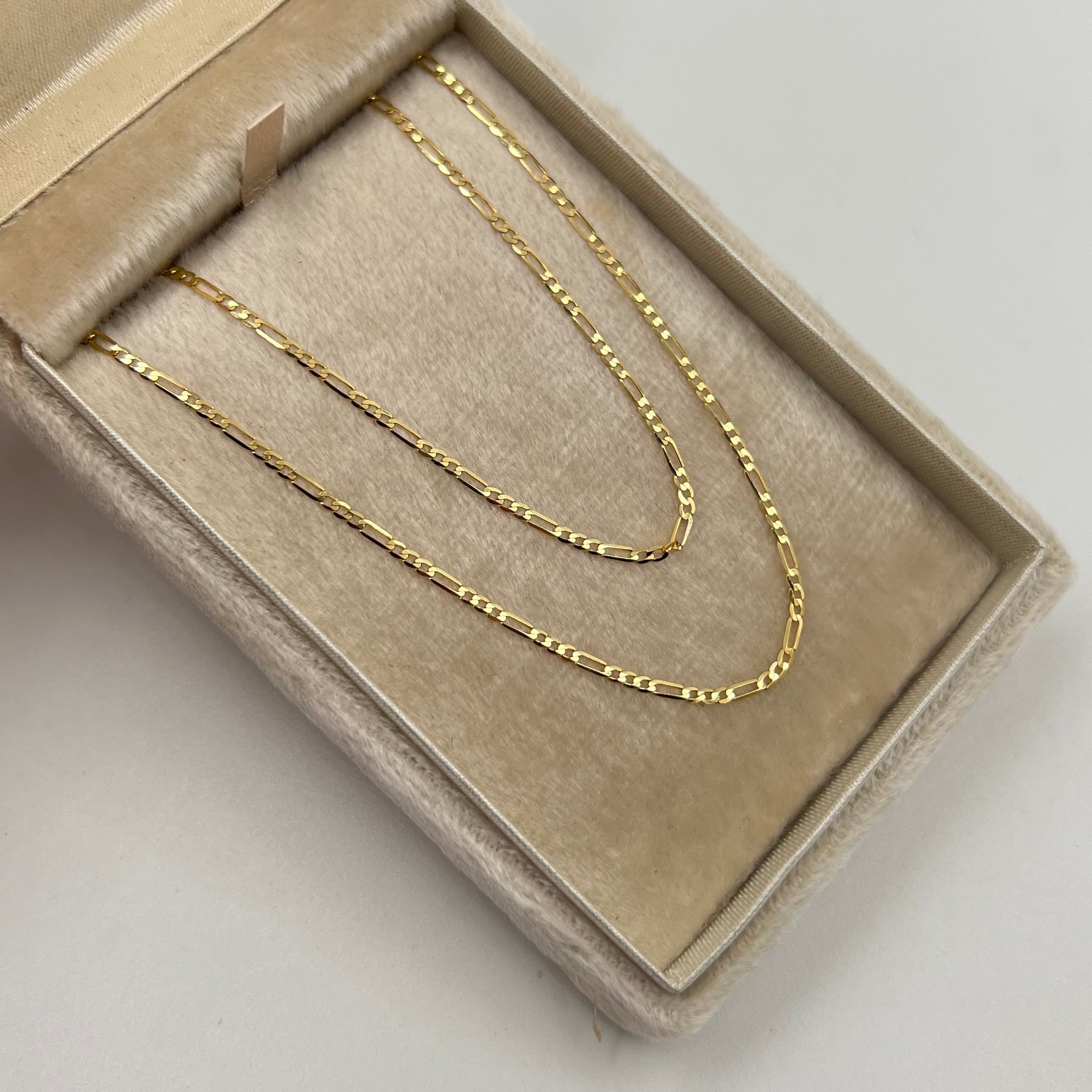 CADENA ITALY FIGARO 3X1 ORO AMARILLO 18K +3 / 1,12 GR / 1,3 MM / 50 CM