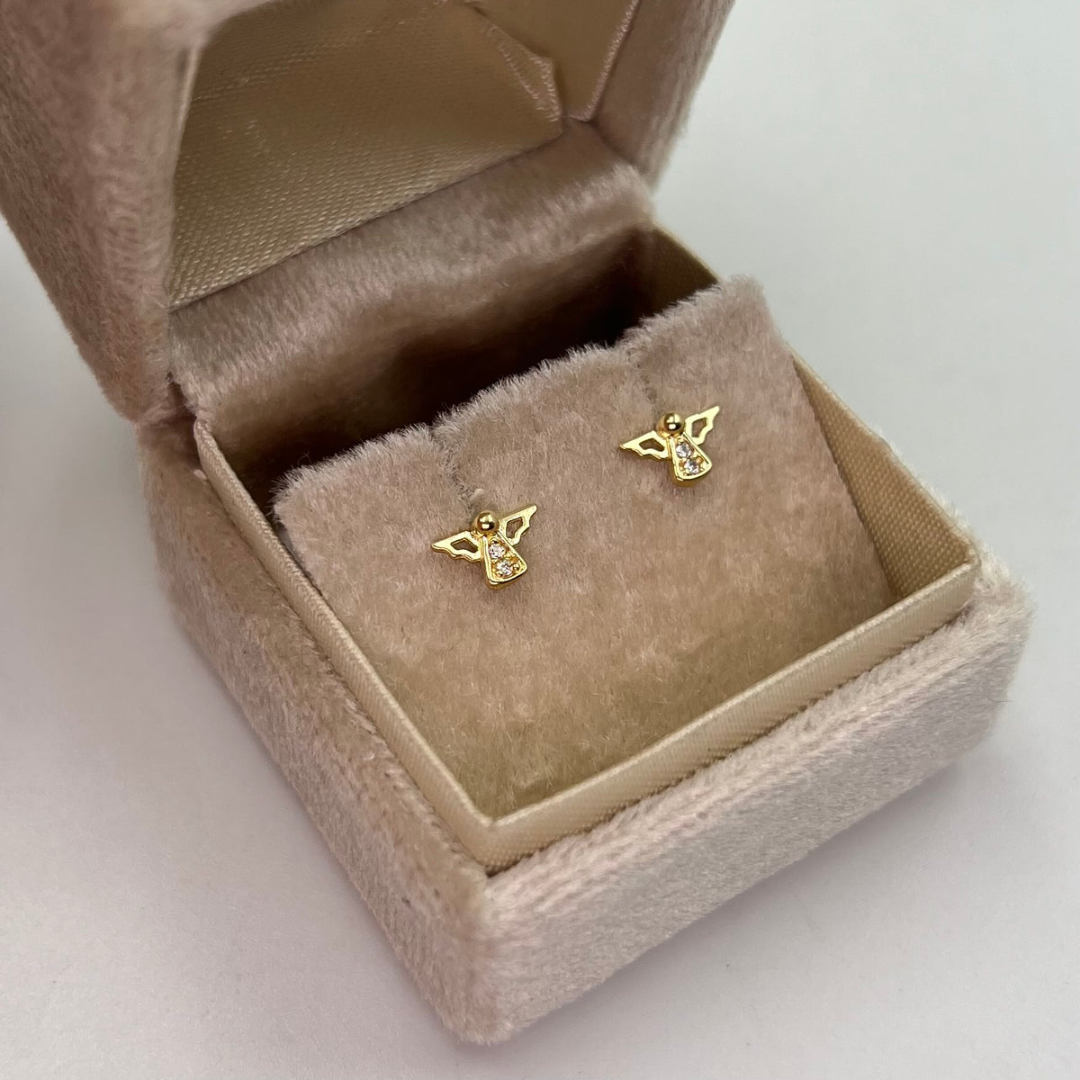 TOPOS ANGEL CIRCONES BLANCOS ORO AMARILLO 18K 0,71 GR / 7 MM