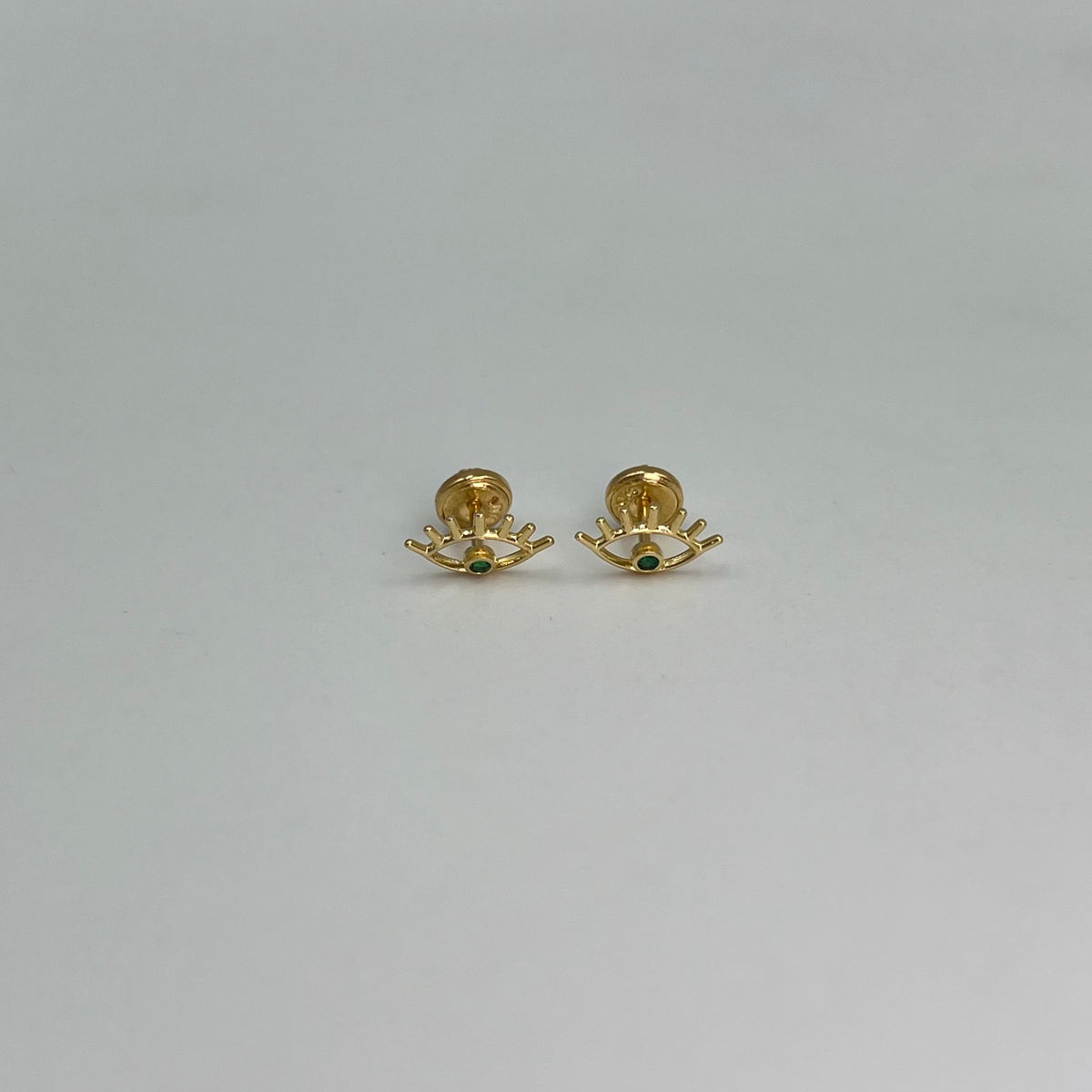 TOPOS OJO CIRCON VERDE ORO AMARILLO 18K 0,82 GR / 10 MM