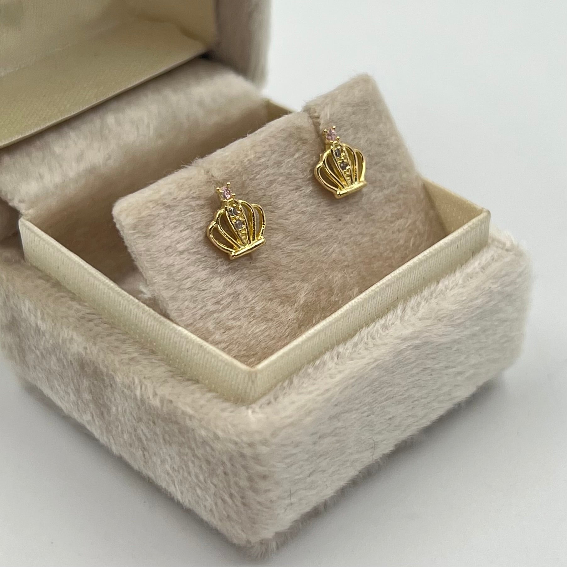 TOPOS CORONA CIRCON BLANCO  ORO AMARILLO 18K 0,97 GR / 6 MM