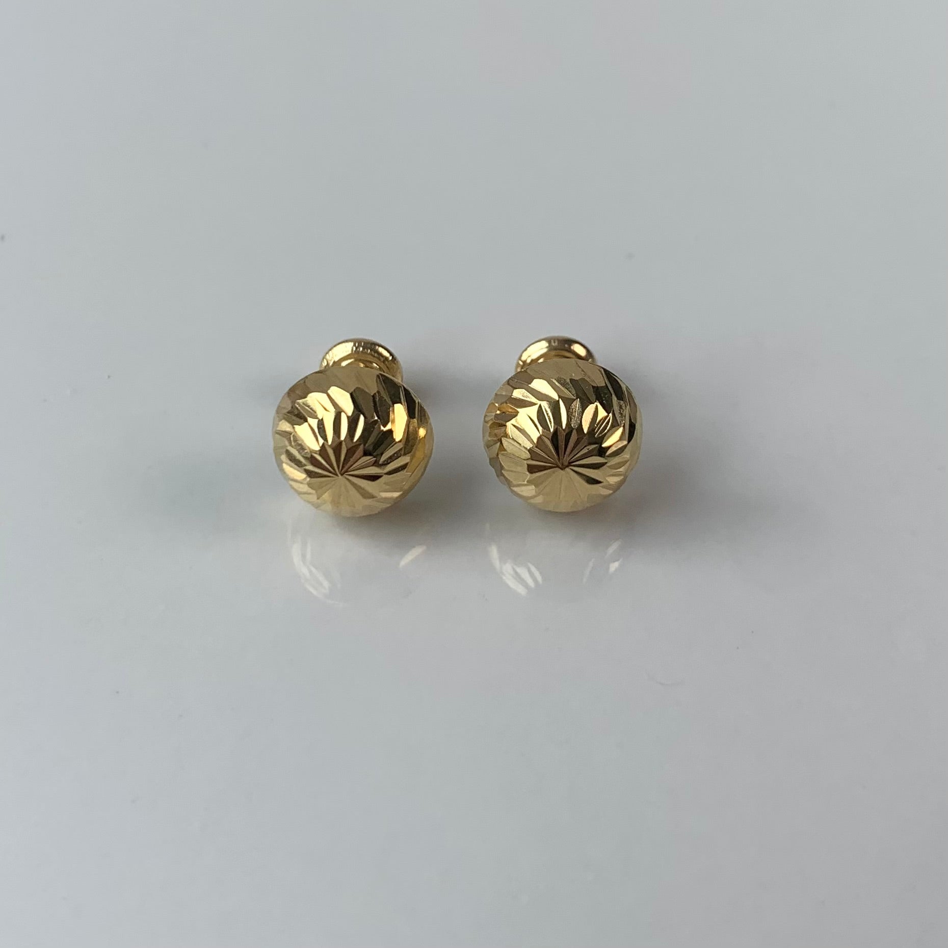 TOPOS MEDIA BOLA DIAMANTADO ORO AMARILLO 18K 1,75 GR / 10 MM
