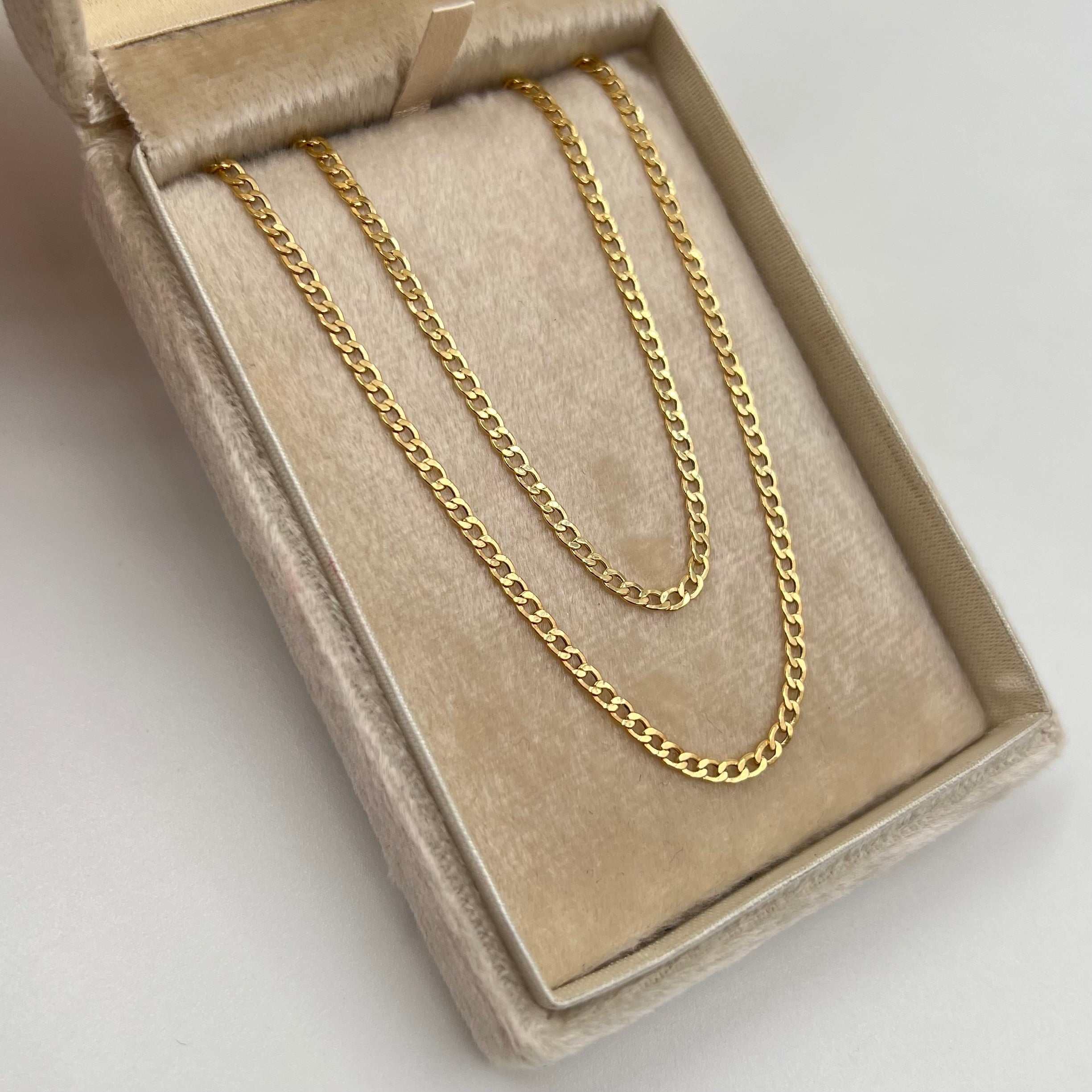 CADENA ITALY MINI CUBANA ORO AMARILLO 18K +3 / 2,52 GR / 2,5 MM / 45 CM