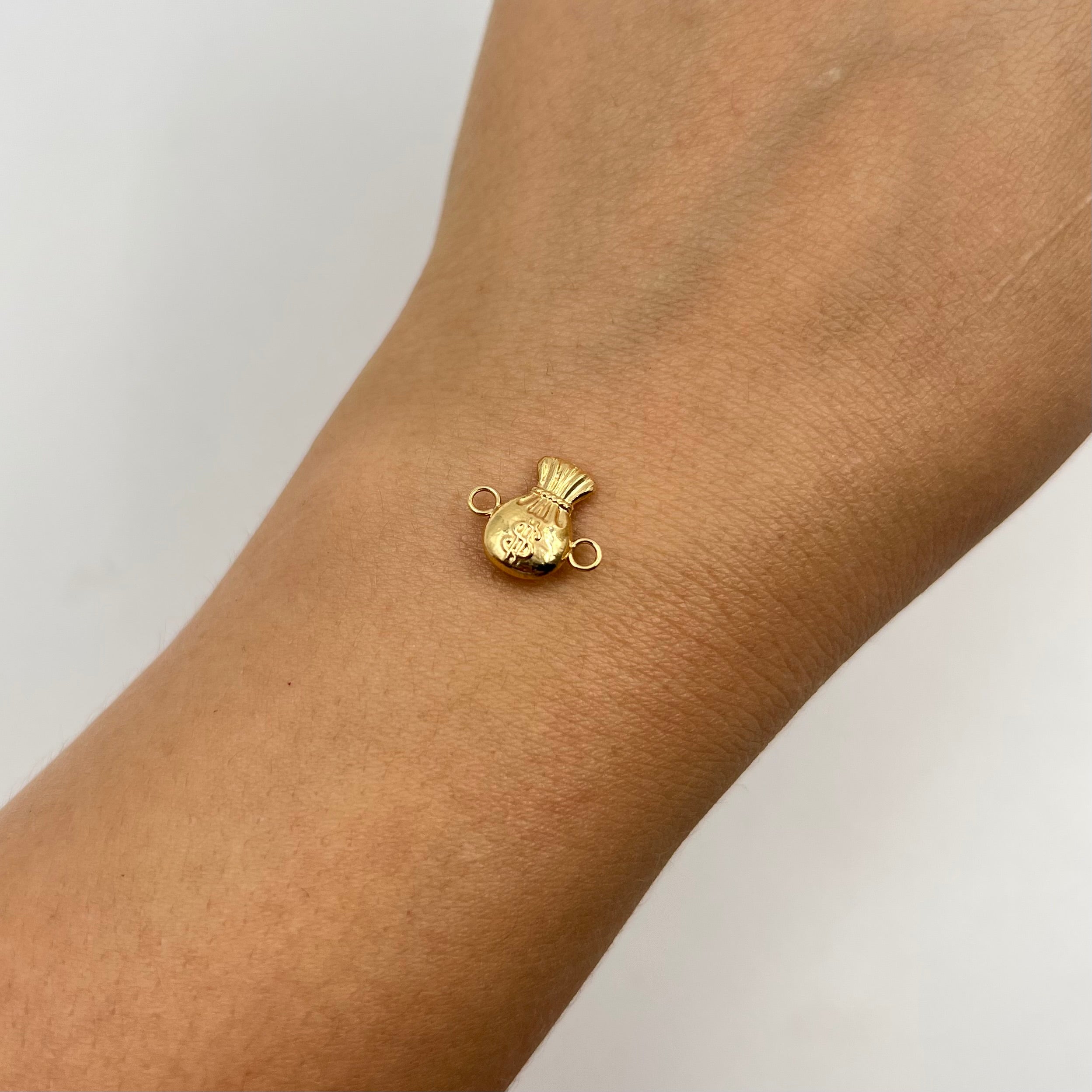 HERRAJE BOLSA DE DINERO  ORO AMARILLO 18K 0,46 GR / 1,2 CM