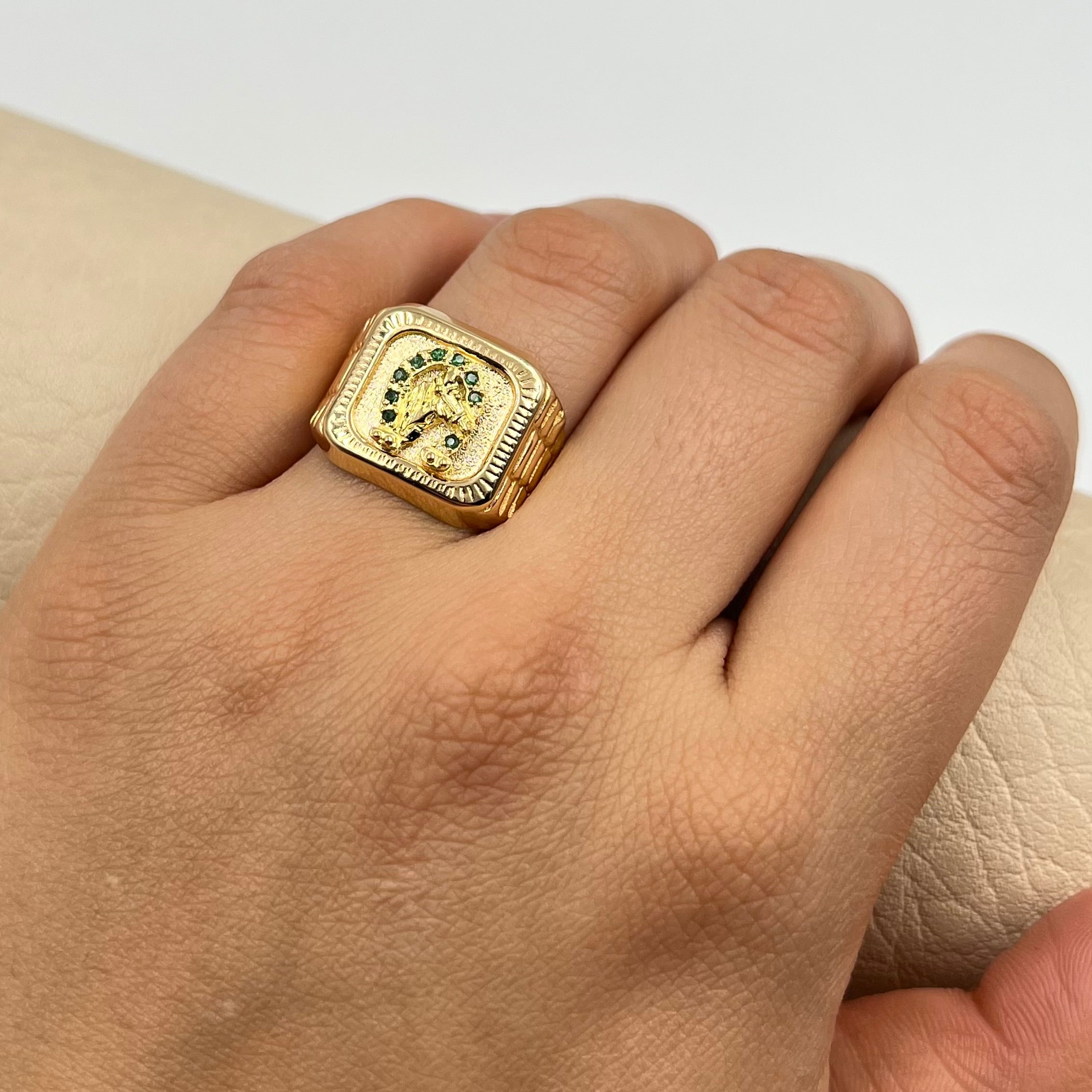 ANILLO HERRADURA ORO AMARILLO 18K / TALLA 9 / 4 GR / 20 MM