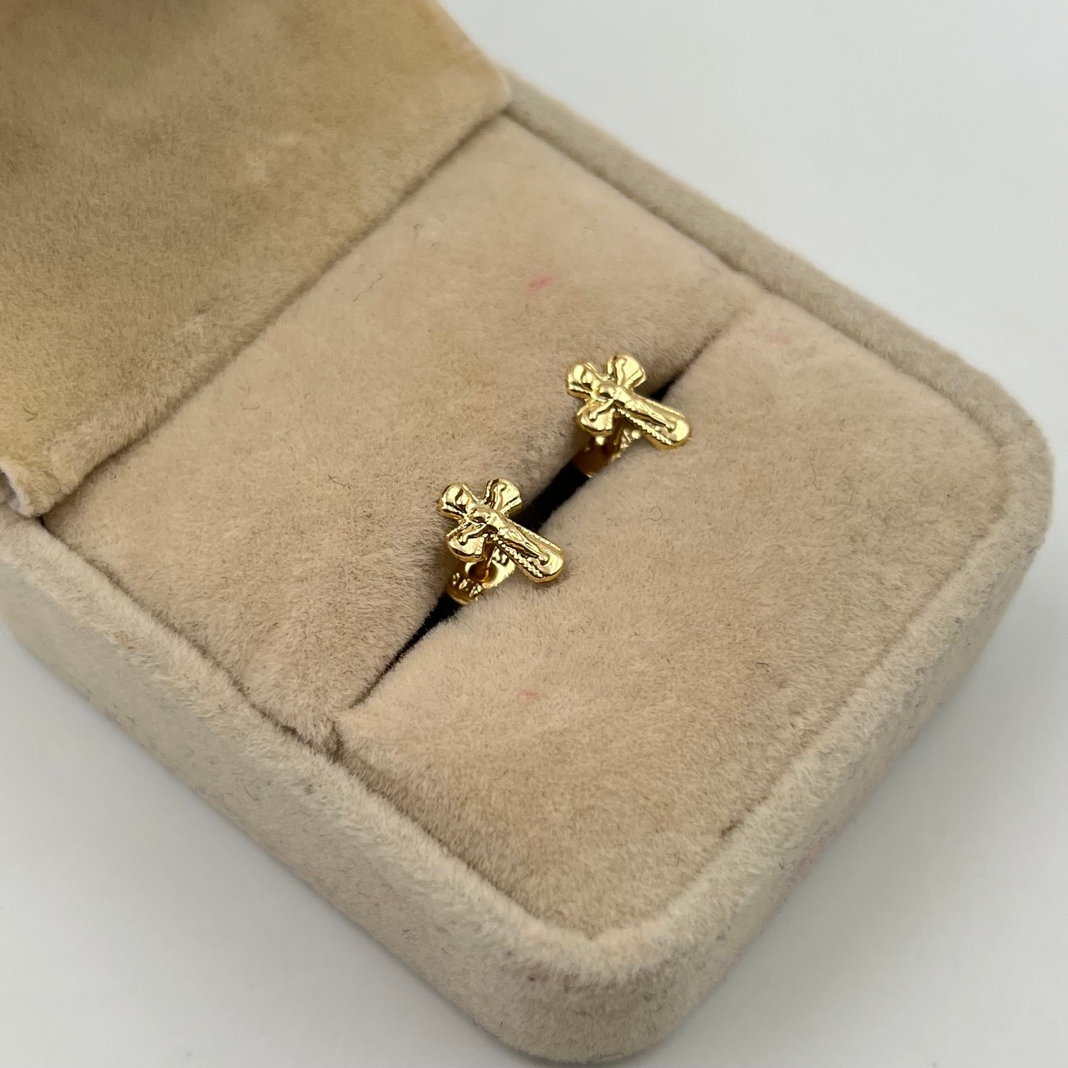 TOPOS CRUZ ORO AMARILLO 18K 0,58 GR / 6 MM