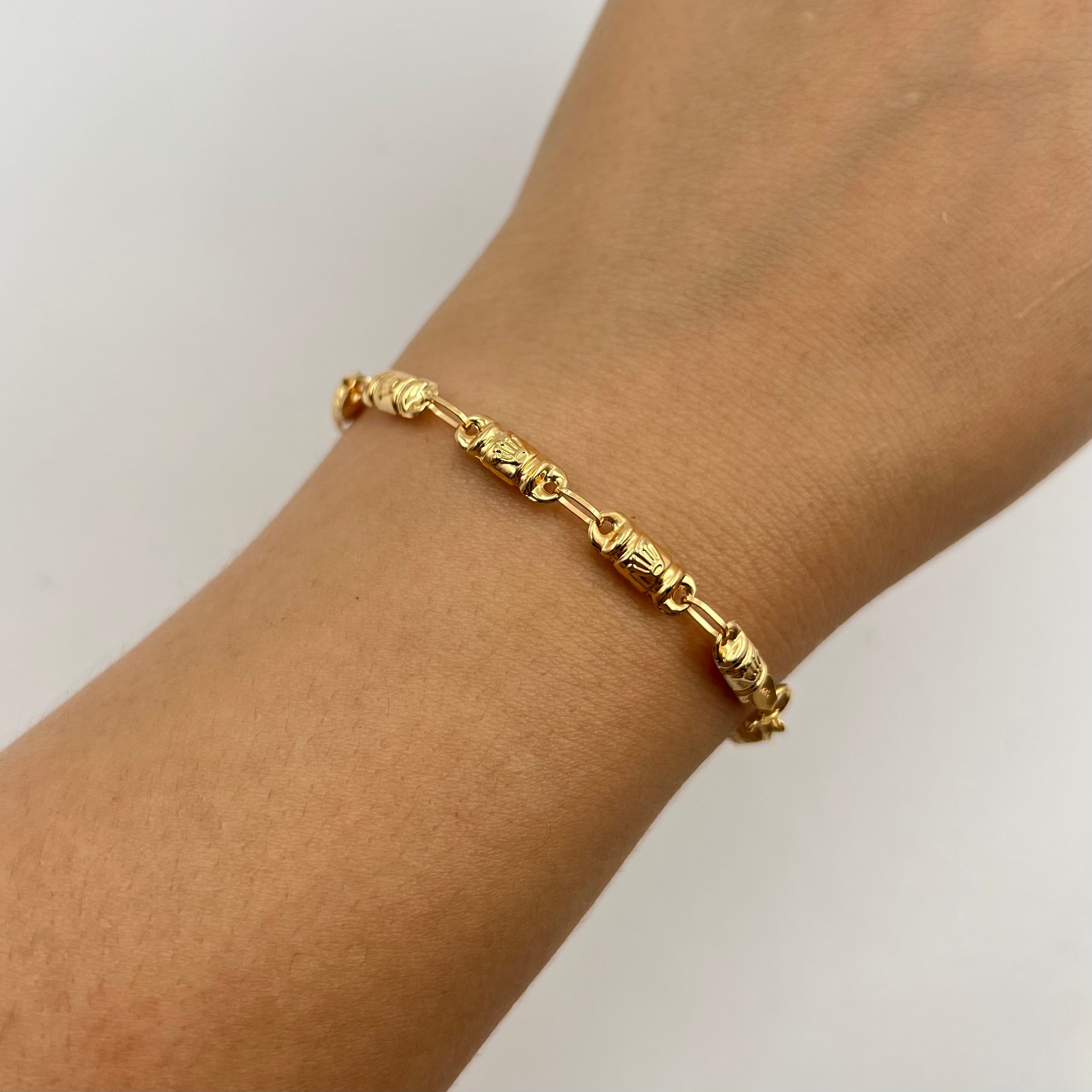 PULSO RUSTICA RX ORO AMARILLO 18K 2,94 GR / 4 MM / 19,5 CM