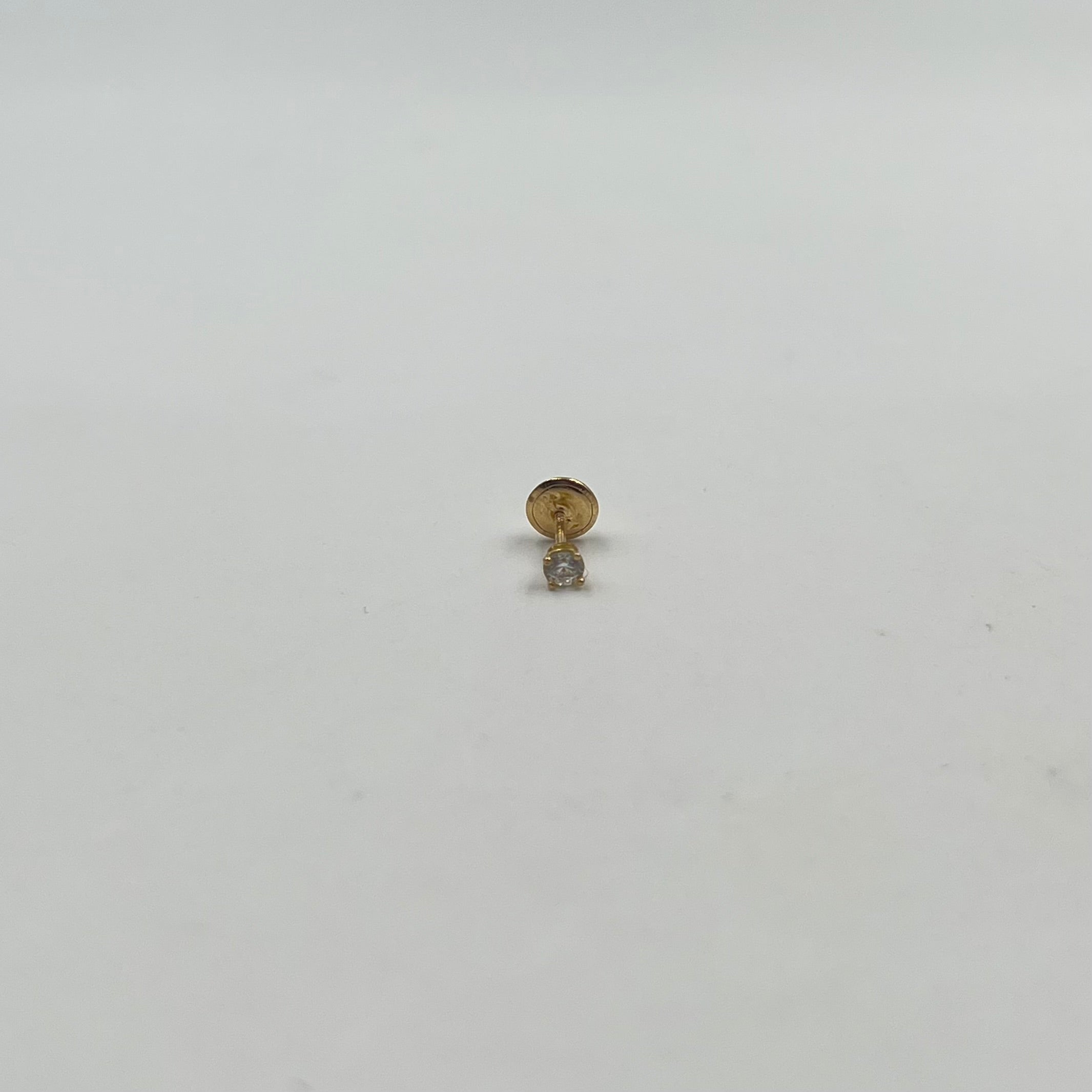 TOPO CIRCON BLANCO 4MM UNIDAD / 0,31 GR / ORO AMARILLO 18K