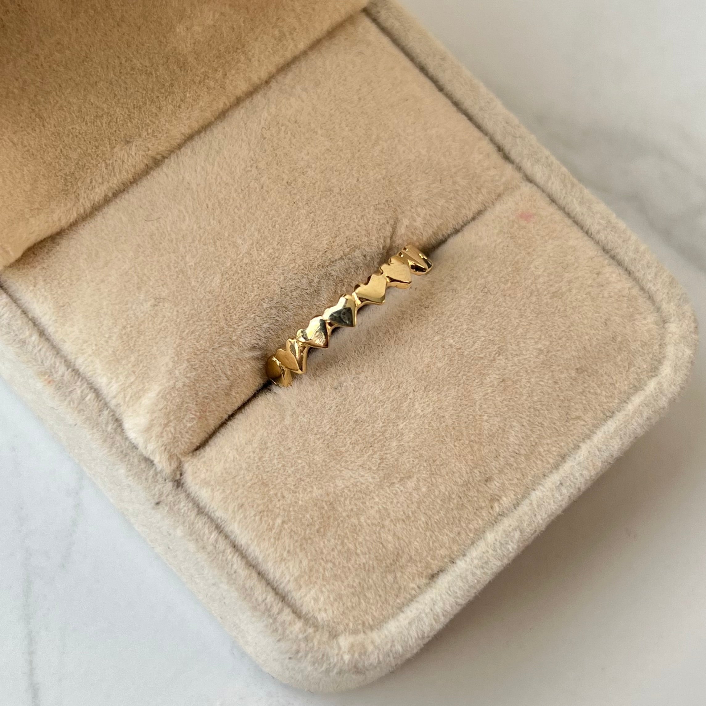 ANILLO CORAZONES ORO AMARILLO 18K / TALLA 5/3/4 / 1,17 GR / 1,3 MM